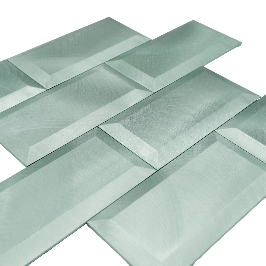 Selbstklebende Mosaikfliesen Metall | Metro 3D Pastellgrün | 30,5×30,5 cm | Küche, Bad & WC - Image 8