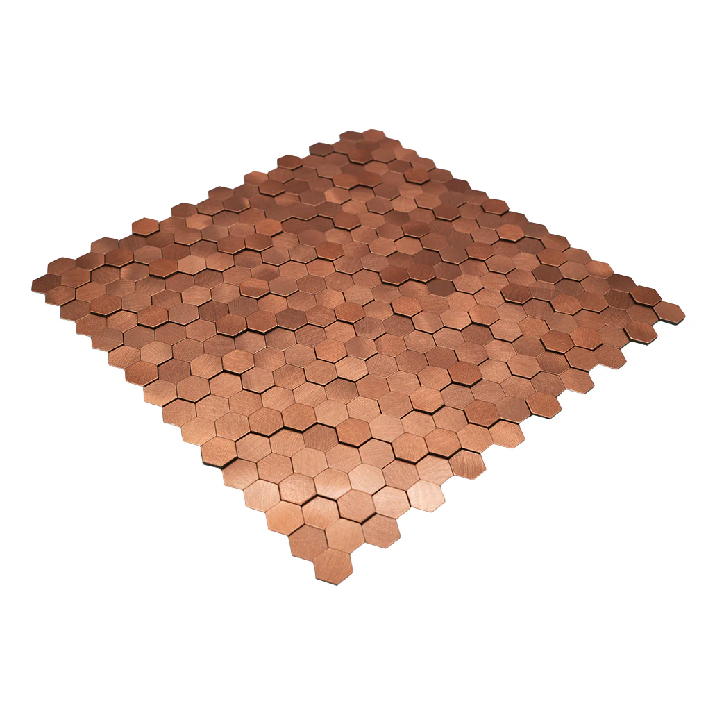 Selbstklebende Mosaikfliesen Metall | Mini Hexagon 3D Kupfer | 29,8×30,7 cm | Küche, Bad & WC - Image 6
