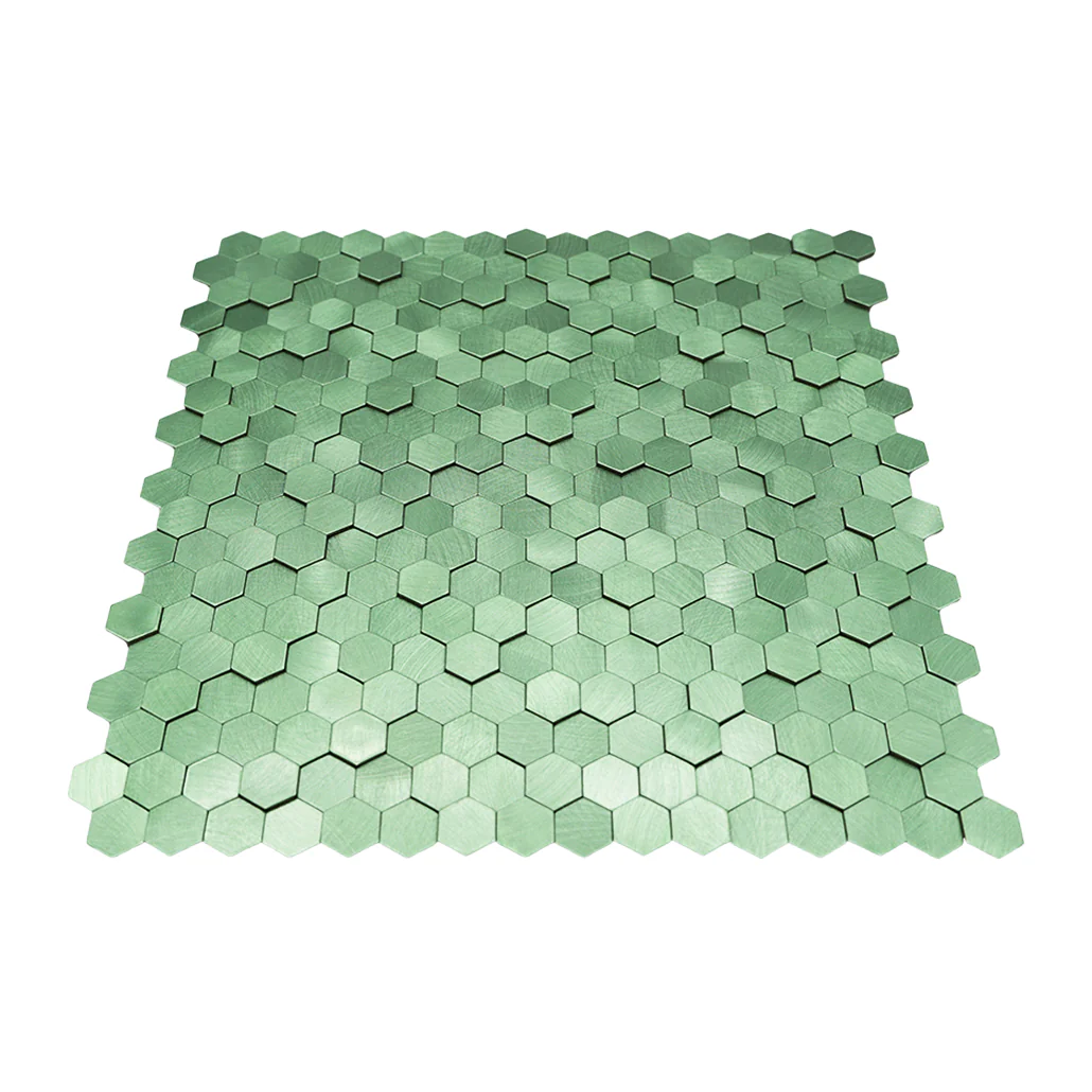 Selbstklebende Mosaikfliesen Metall | Mini Hexagon 3D Pastellgrün | 29,8×30,7 cm | Küche, Bad & WC - Image 4