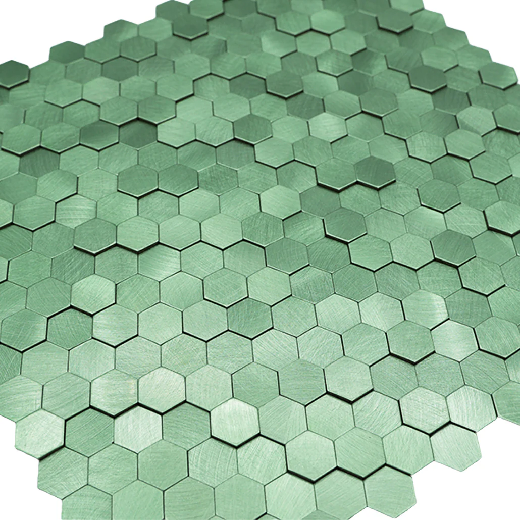 Selbstklebende Mosaikfliesen Metall | Mini Hexagon 3D Pastellgrün | 29,8×30,7 cm | Küche, Bad & WC - Image 8