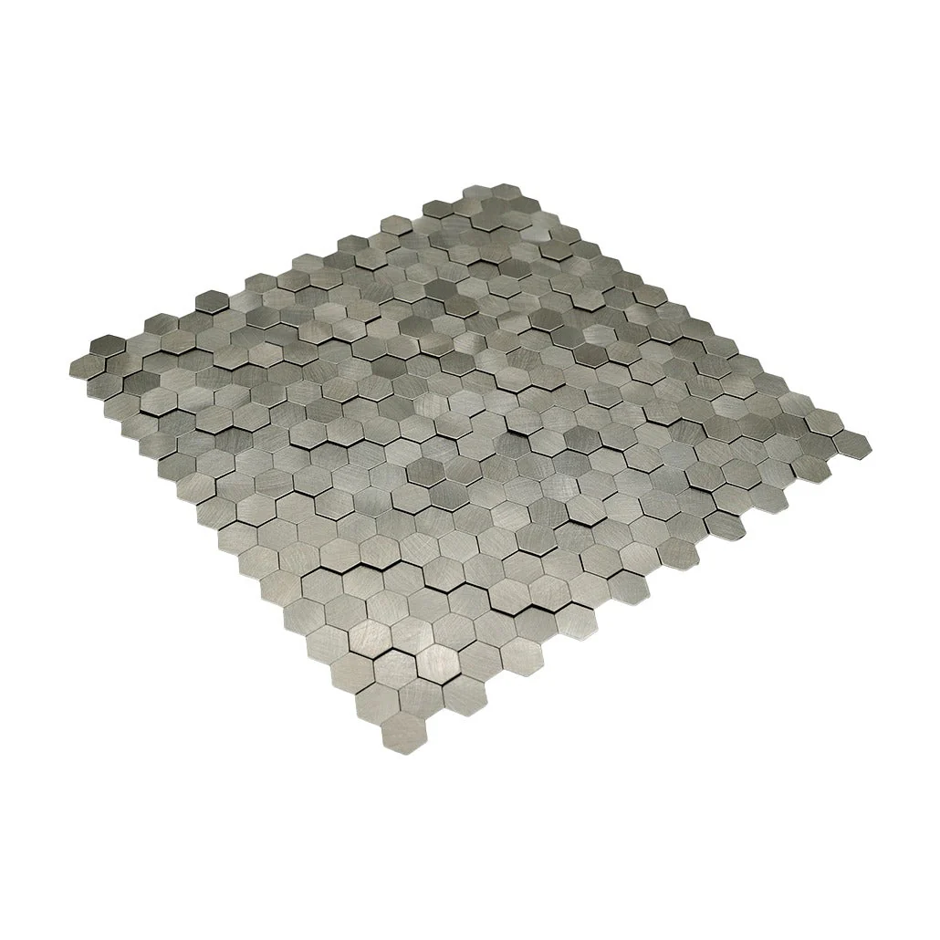 Selbstklebende Mosaikfliesen Metall | Mini Hexagon 3D Silber | 29,8×30,7 cm | Küche, Bad & WC - Image 6