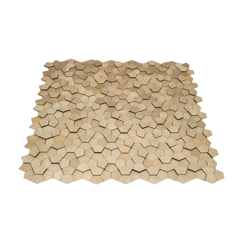 Selbstklebende Mosaikfliesen Metall | Pentagon 3D Champagner | 28,2×28,2 cm | Küche, Bad & WC - Image 4