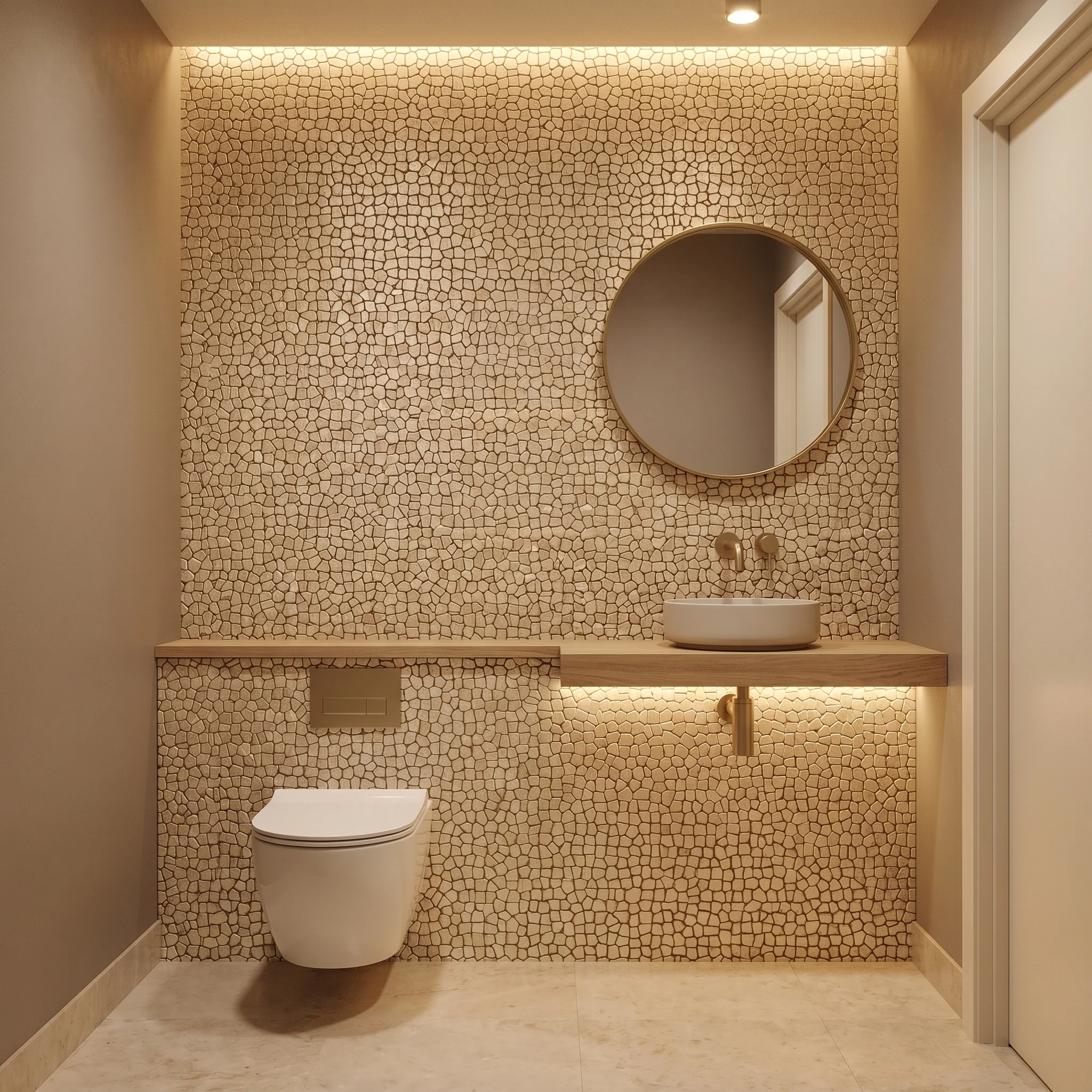 Selbstklebende Mosaikfliesen Metall | Pentagon 3D Champagner | 28,2×28,2 cm | Küche, Bad & WC - Image 5