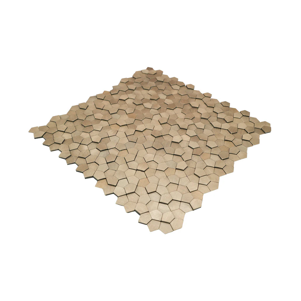 Selbstklebende Mosaikfliesen Metall | Pentagon 3D Champagner | 28,2×28,2 cm | Küche, Bad & WC - Image 6