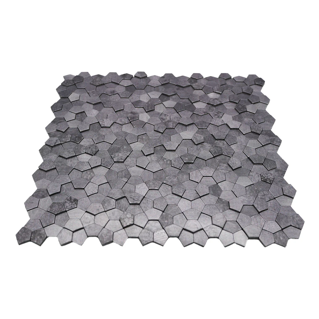 Selbstklebende Mosaikfliesen Metall | Pentagon 3D Grau | 28,2×28,2 cm | Küche, Bad & WC - Image 4