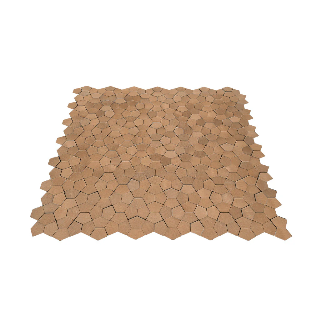 Selbstklebende Mosaikfliesen Metall | Pentagon 3D Lachs | 28,2×28,2 cm | Küche, Bad & WC - Image 4