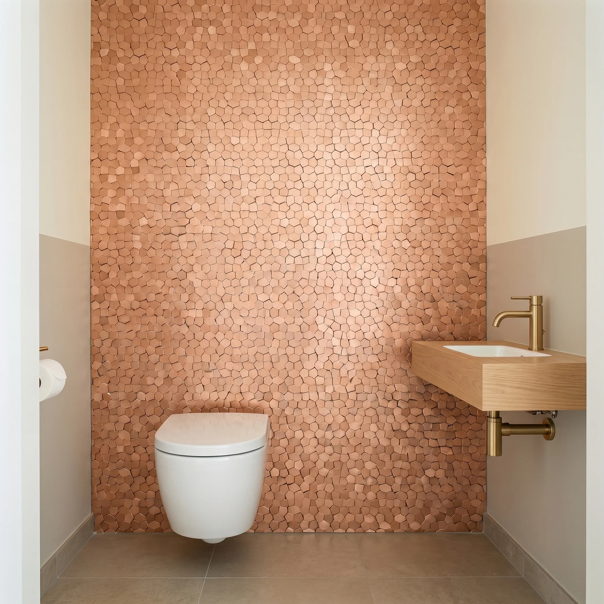 Selbstklebende Mosaikfliesen Metall | Pentagon 3D Lachs | 28,2×28,2 cm | Küche, Bad & WC - Image 7