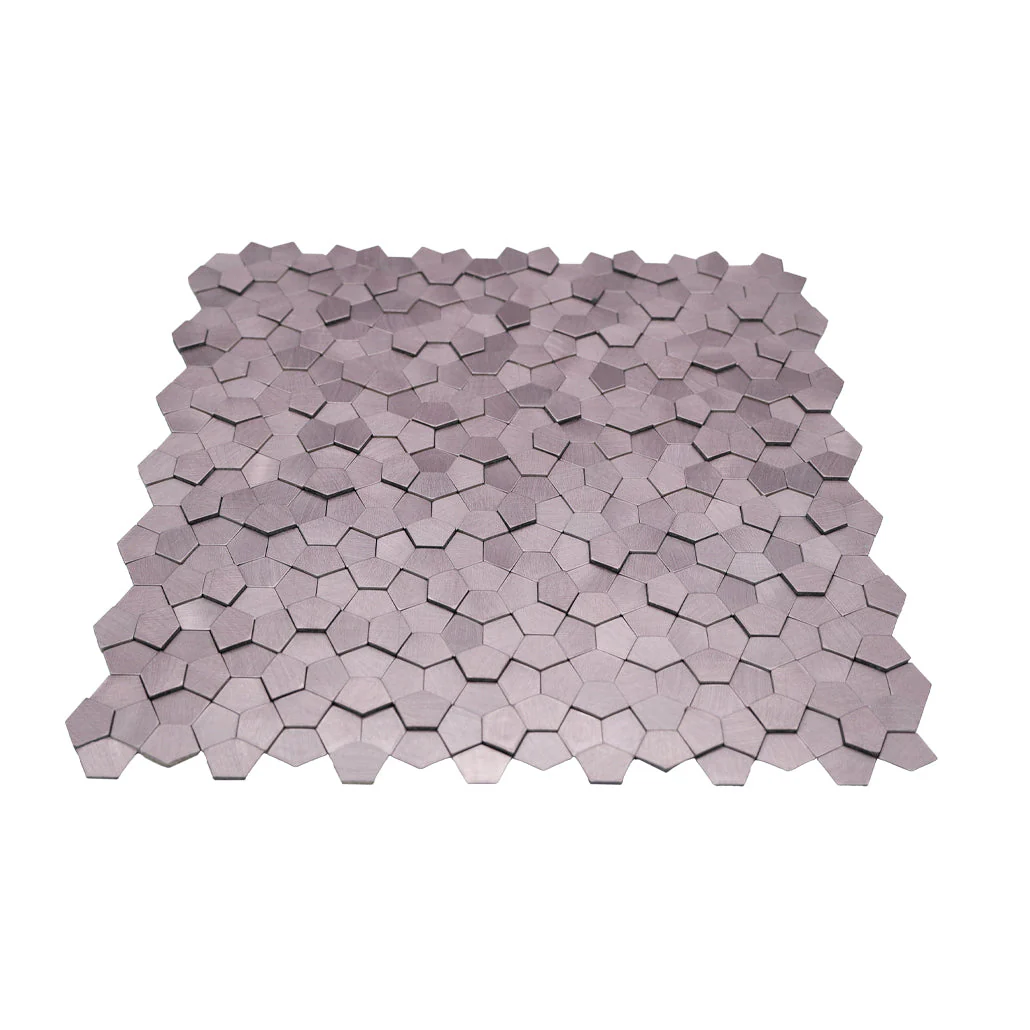 Selbstklebende Mosaikfliesen Metall | Pentagon 3D Rosa | 28,2×28,2 cm | Küche, Bad & WC - Image 4