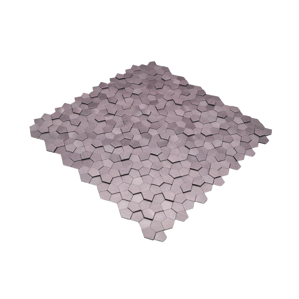 Selbstklebende Mosaikfliesen Metall | Pentagon 3D Rosa | 28,2×28,2 cm | Küche, Bad & WC - Image 6
