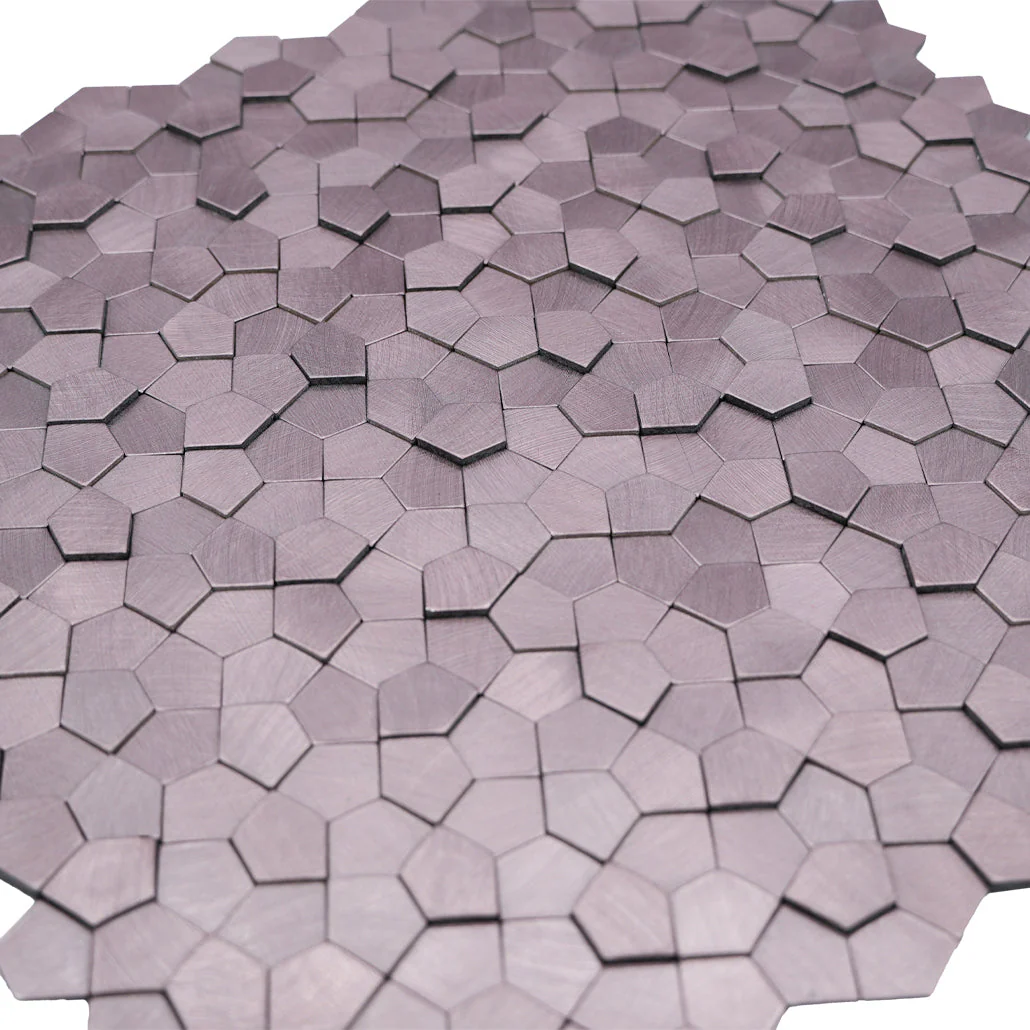 Selbstklebende Mosaikfliesen Metall | Pentagon 3D Rosa | 28,2×28,2 cm | Küche, Bad & WC - Image 8