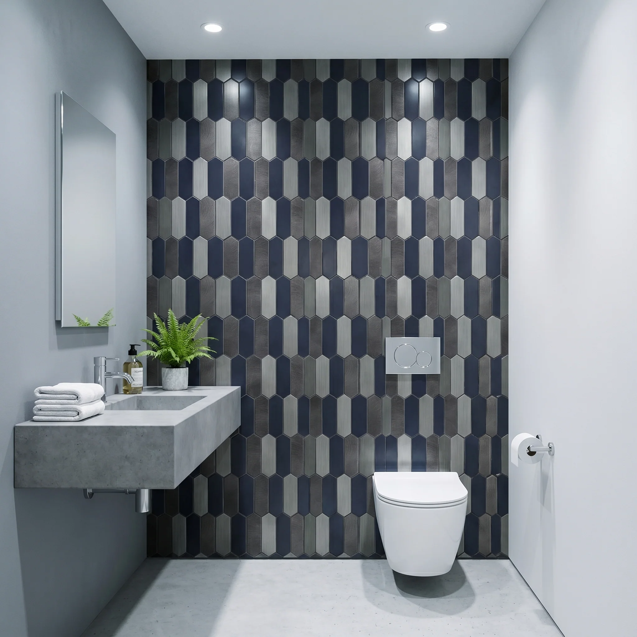 Selbstklebende Mosaikfliesen Metall | Picket Blau | 28,2×27,3 cm | Küche, Bad & WC - Image 7
