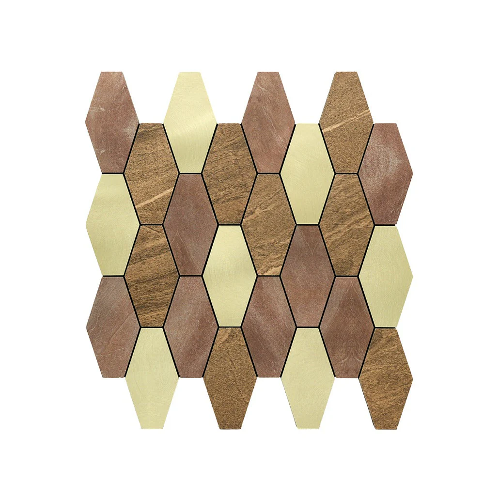 Selbstklebende Mosaikfliesen Metall | Picket Braun | 30×30 cm | Küche, Bad & WC - Image 2