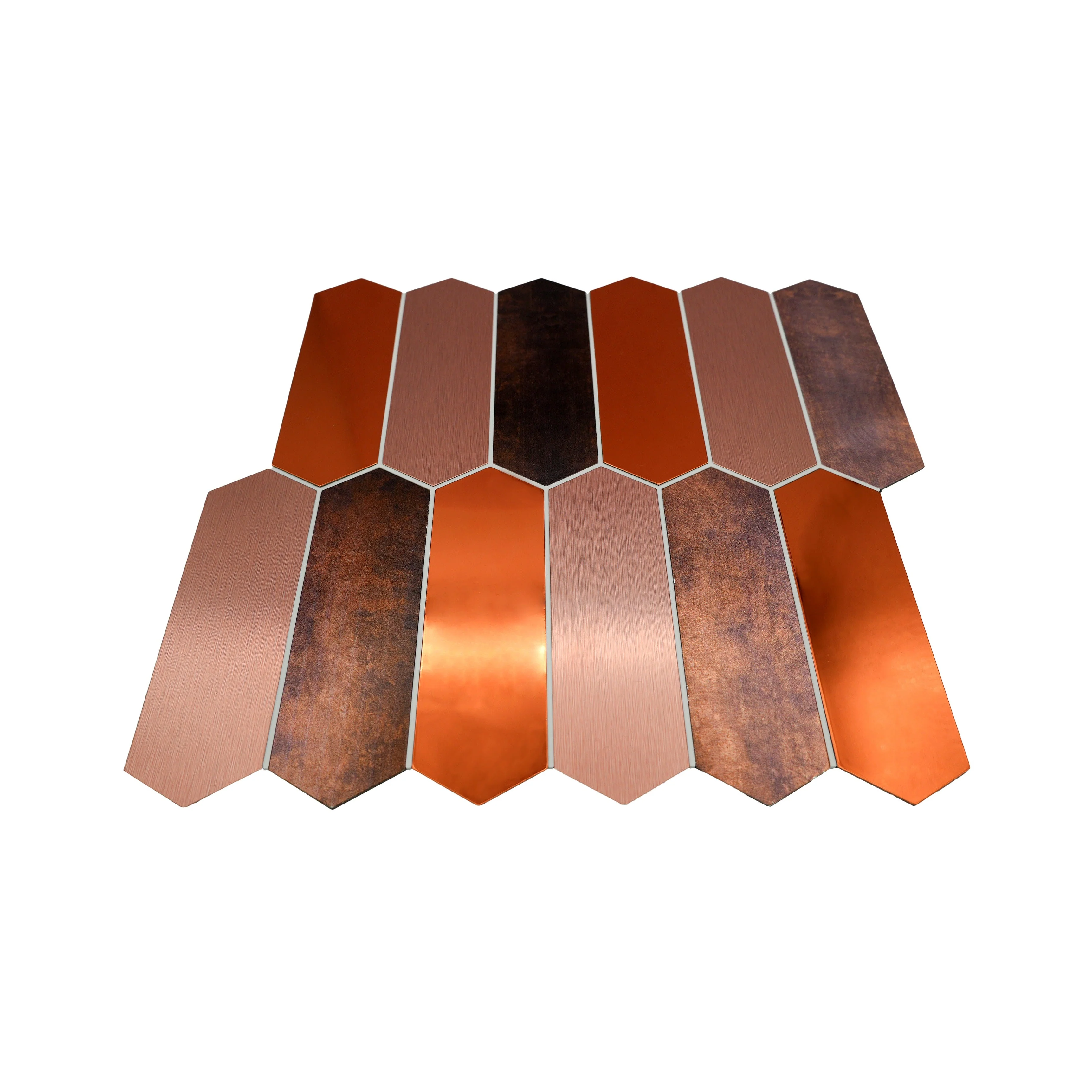 Selbstklebende Mosaikfliesen Metall | Picket Braun | 28,2×27,3 cm | Küche, Bad & WC - Image 4