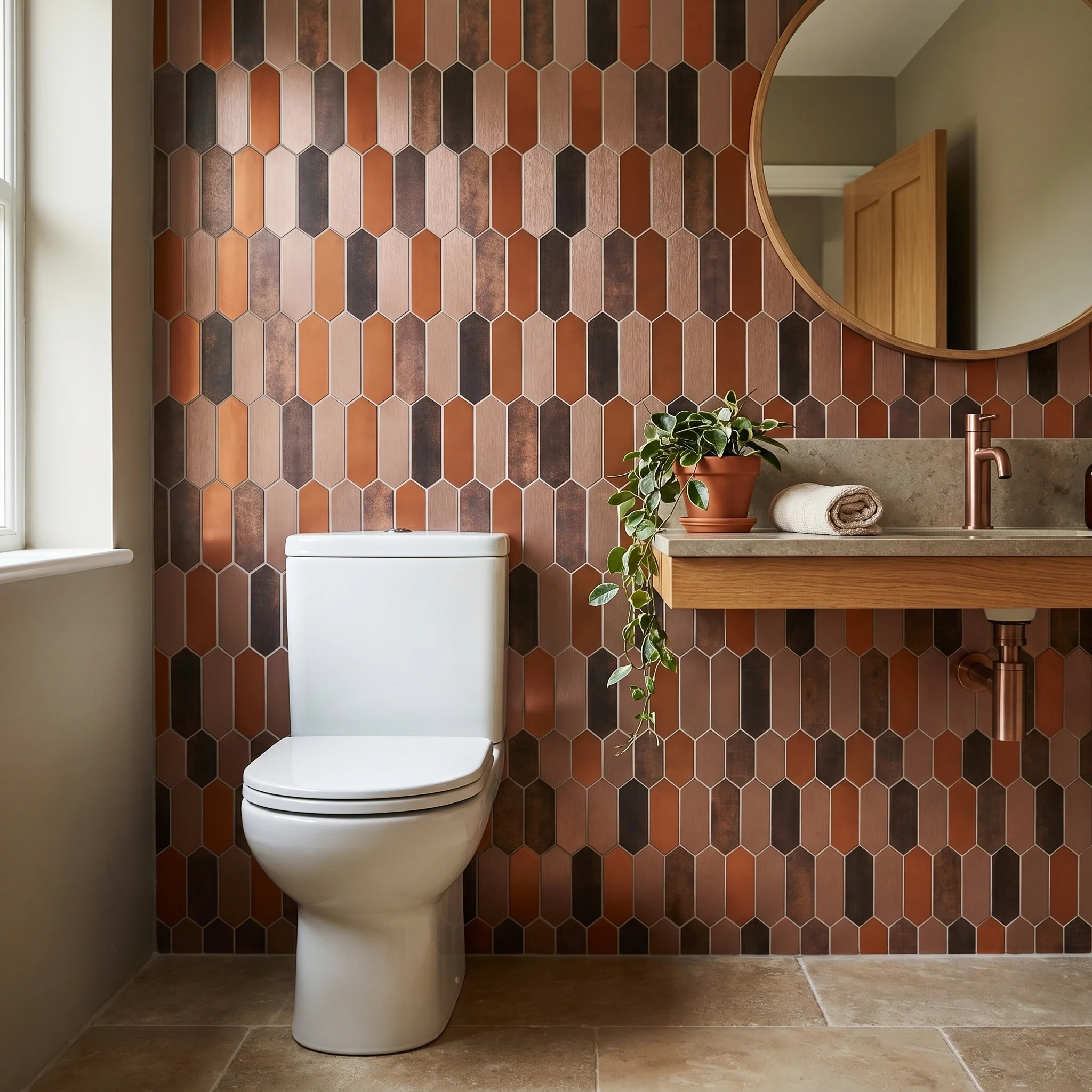 Selbstklebende Mosaikfliesen Metall | Picket Braun | 28,2×27,3 cm | Küche, Bad & WC - Image 7