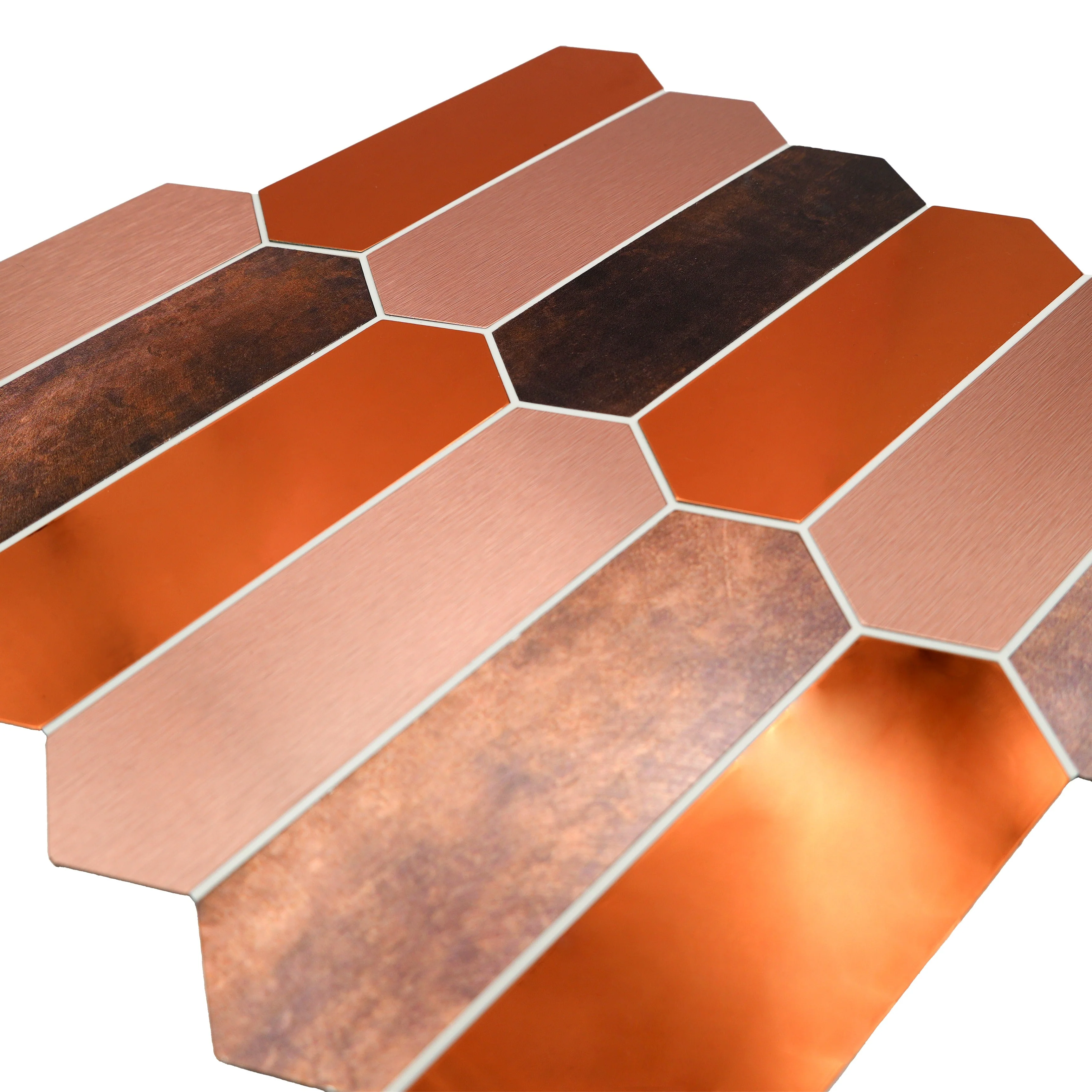 Selbstklebende Mosaikfliesen Metall | Picket Braun | 28,2×27,3 cm | Küche, Bad & WC - Image 8