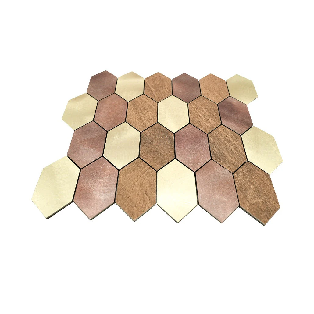 Selbstklebende Mosaikfliesen Metall | Picket Champagner | 30×30 cm | Küche, Bad & WC - Image 4