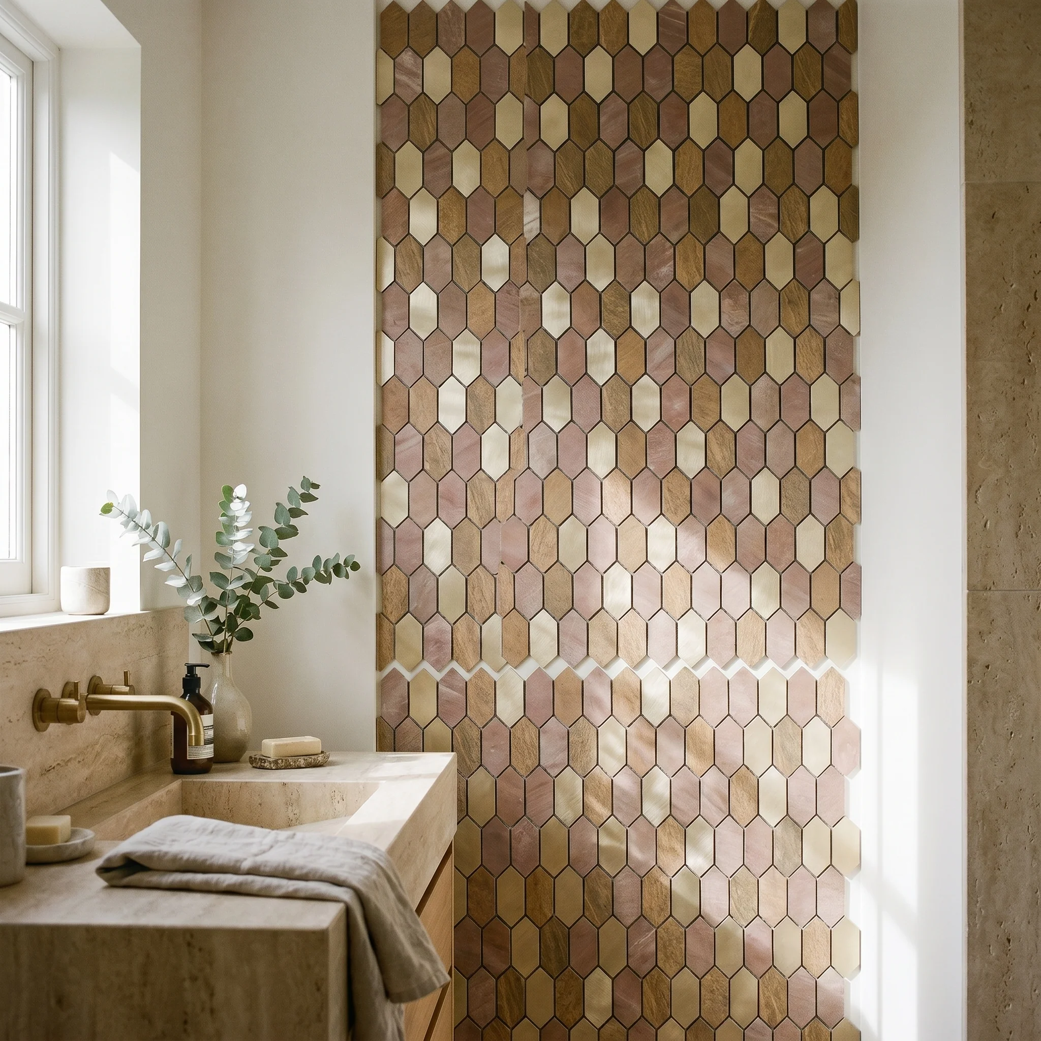Selbstklebende Mosaikfliesen Metall | Picket Champagner | 30×30 cm | Küche, Bad & WC - Image 5