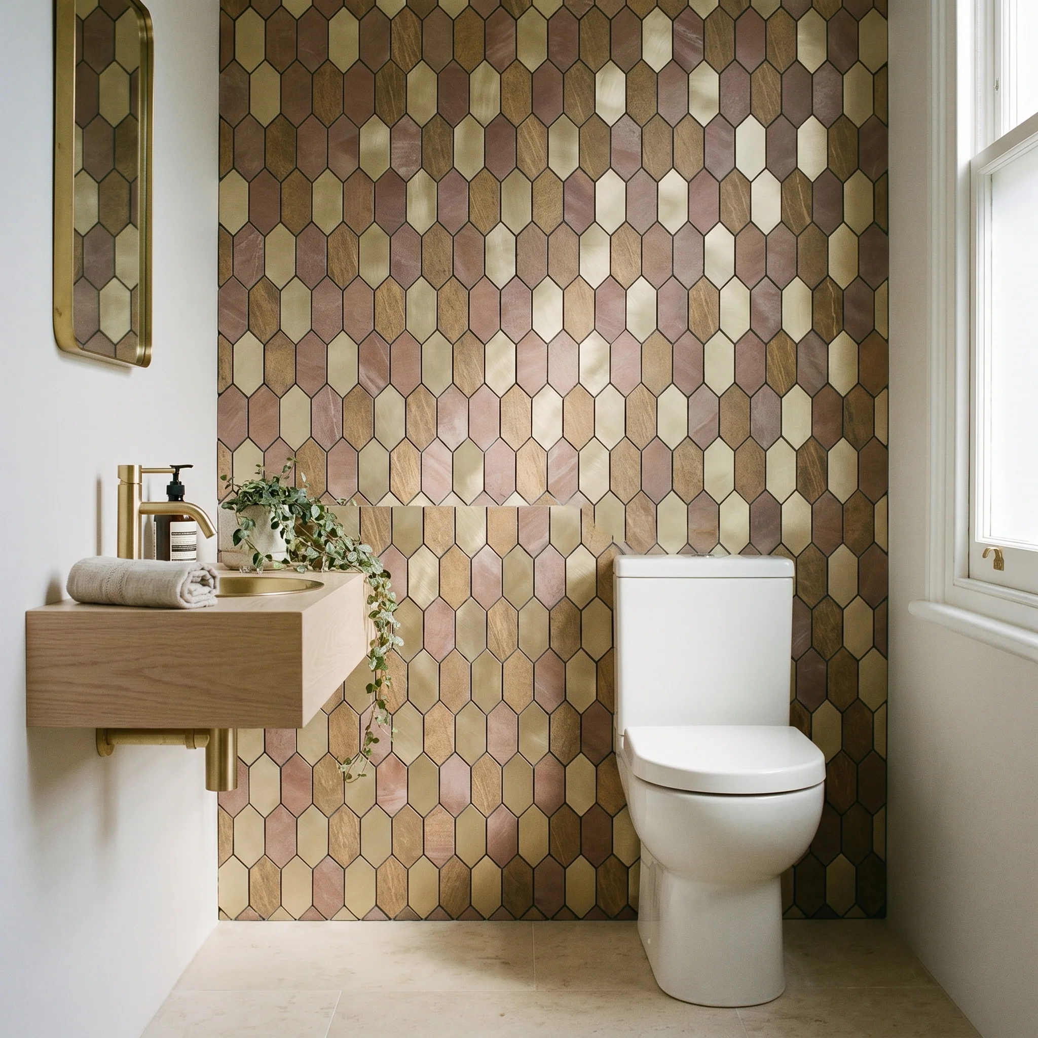 Selbstklebende Mosaikfliesen Metall | Picket Champagner | 30×30 cm | Küche, Bad & WC - Image 7
