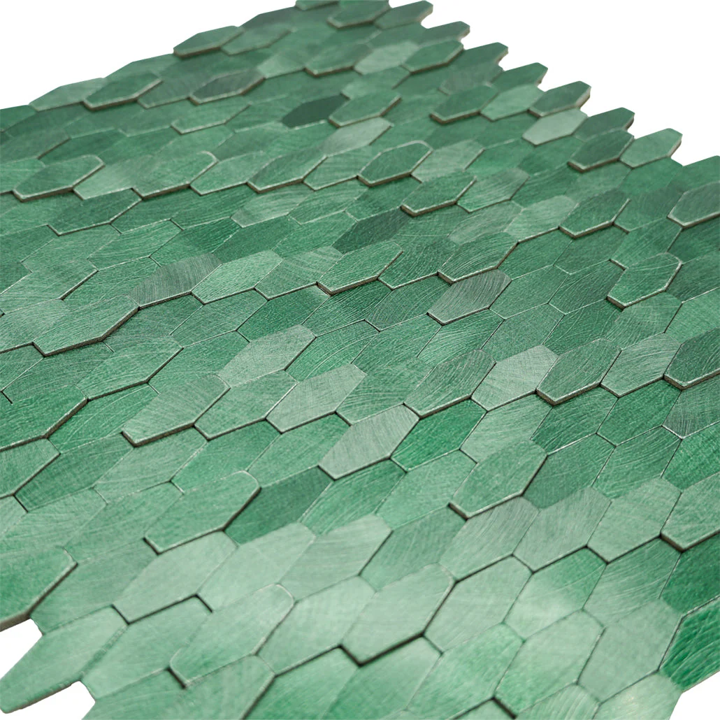 Selbstklebende Mosaikfliesen Metall | Picket 3D Dunkelgrün | 31×30 cm | Küche, Bad & WC - Image 8
