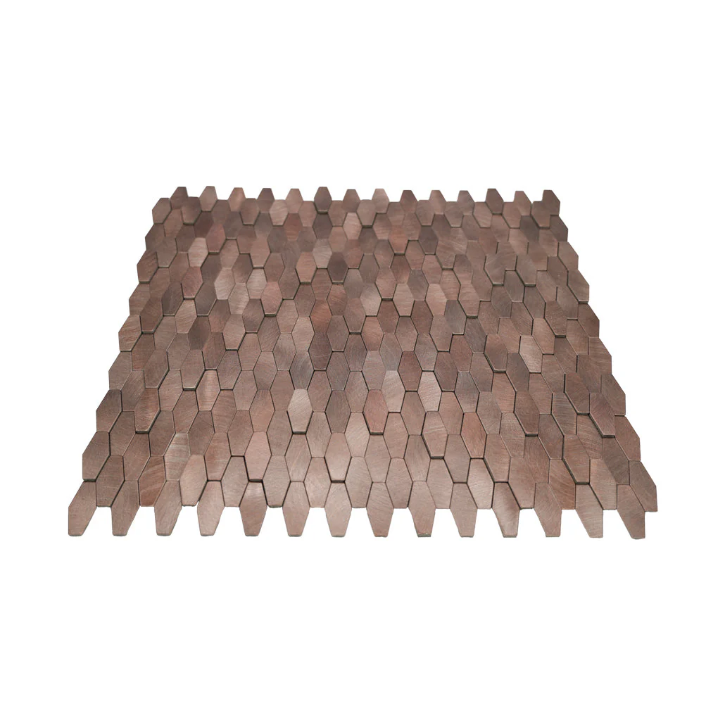 Selbstklebende Mosaikfliesen Metall | Picket 3D Dunkelkupfer | 31×30 cm | Küche, Bad & WC - Image 4