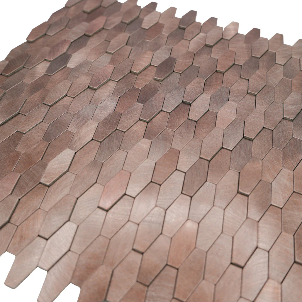 Selbstklebende Mosaikfliesen Metall | Picket 3D Dunkelkupfer | 31×30 cm | Küche, Bad & WC - Image 8