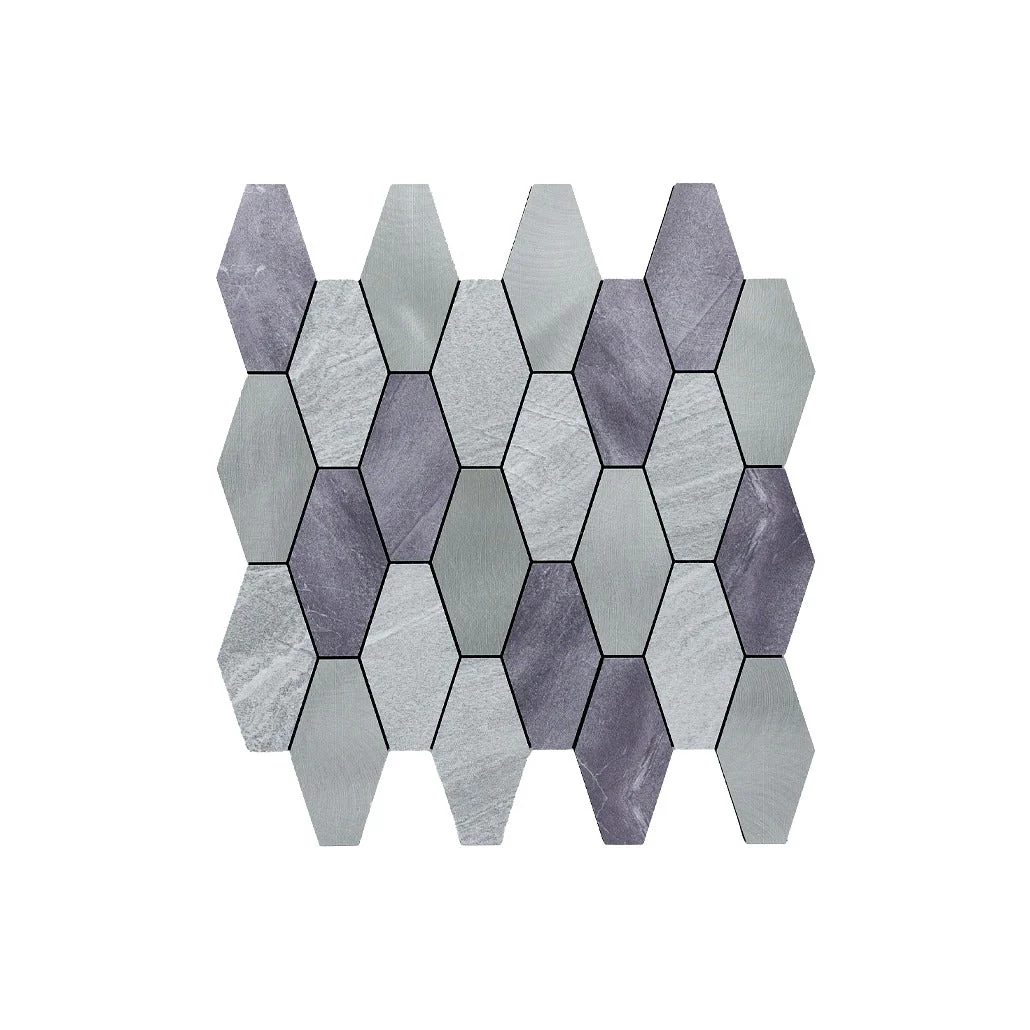 Selbstklebende Mosaikfliesen Metall | Picket Grau | 30×30 cm | Küche, Bad & WC - Image 2