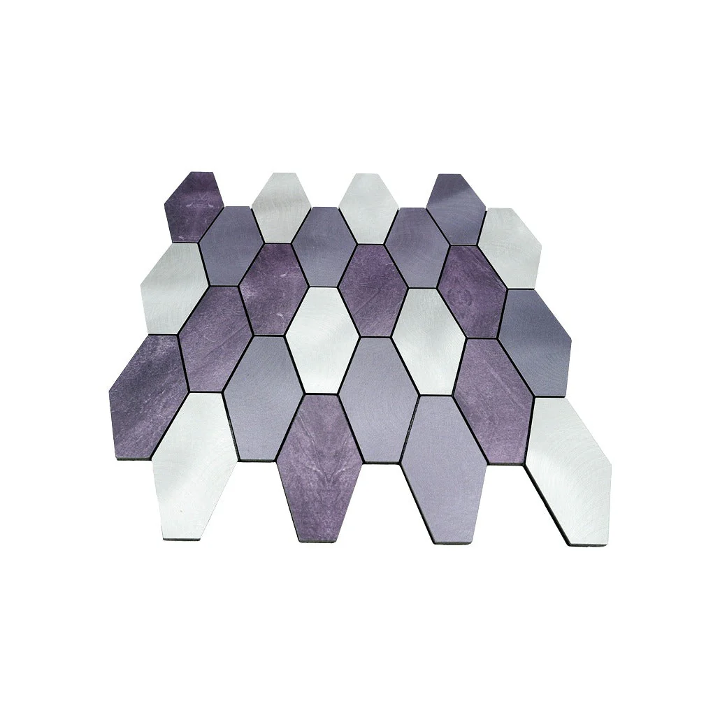 Selbstklebende Mosaikfliesen Metall | Picket Lila | 30×30 cm | Küche, Bad & WC - Image 4