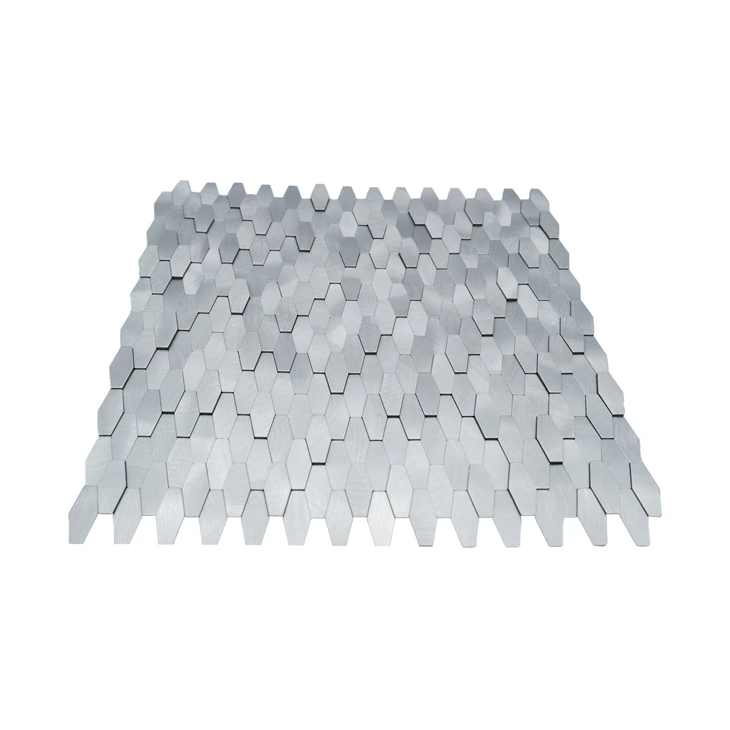 Selbstklebende Mosaikfliesen Metall | Picket 3D Silber | 31×30 cm | Küche, Bad & WC - Image 4