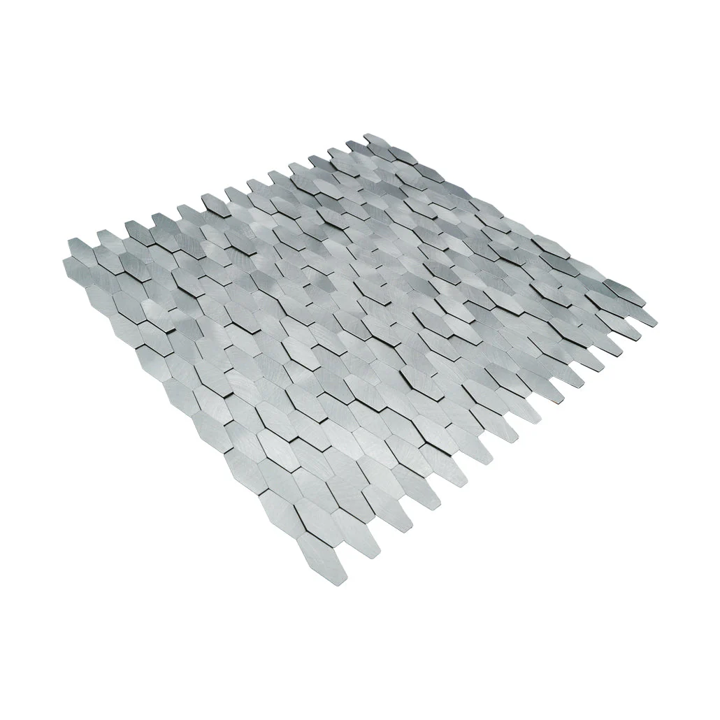 Selbstklebende Mosaikfliesen Metall | Picket 3D Silber | 31×30 cm | Küche, Bad & WC - Image 6