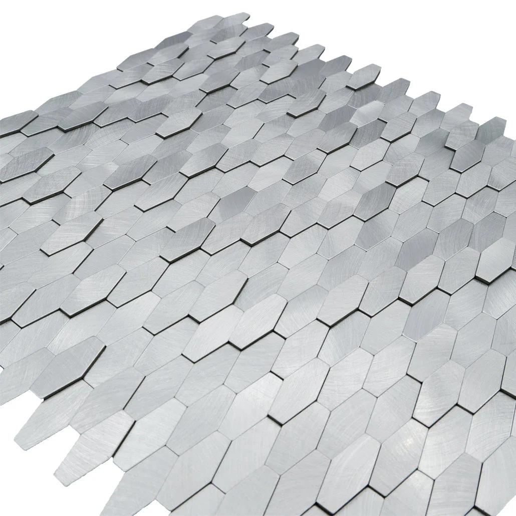 Selbstklebende Mosaikfliesen Metall | Picket 3D Silber | 31×30 cm | Küche, Bad & WC - Image 8