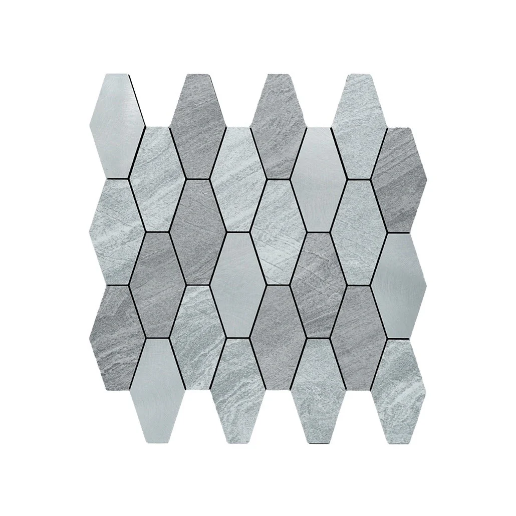 Selbstklebende Mosaikfliesen Metall | Picket Silber | 30×30 cm | Küche, Bad & WC - Image 2