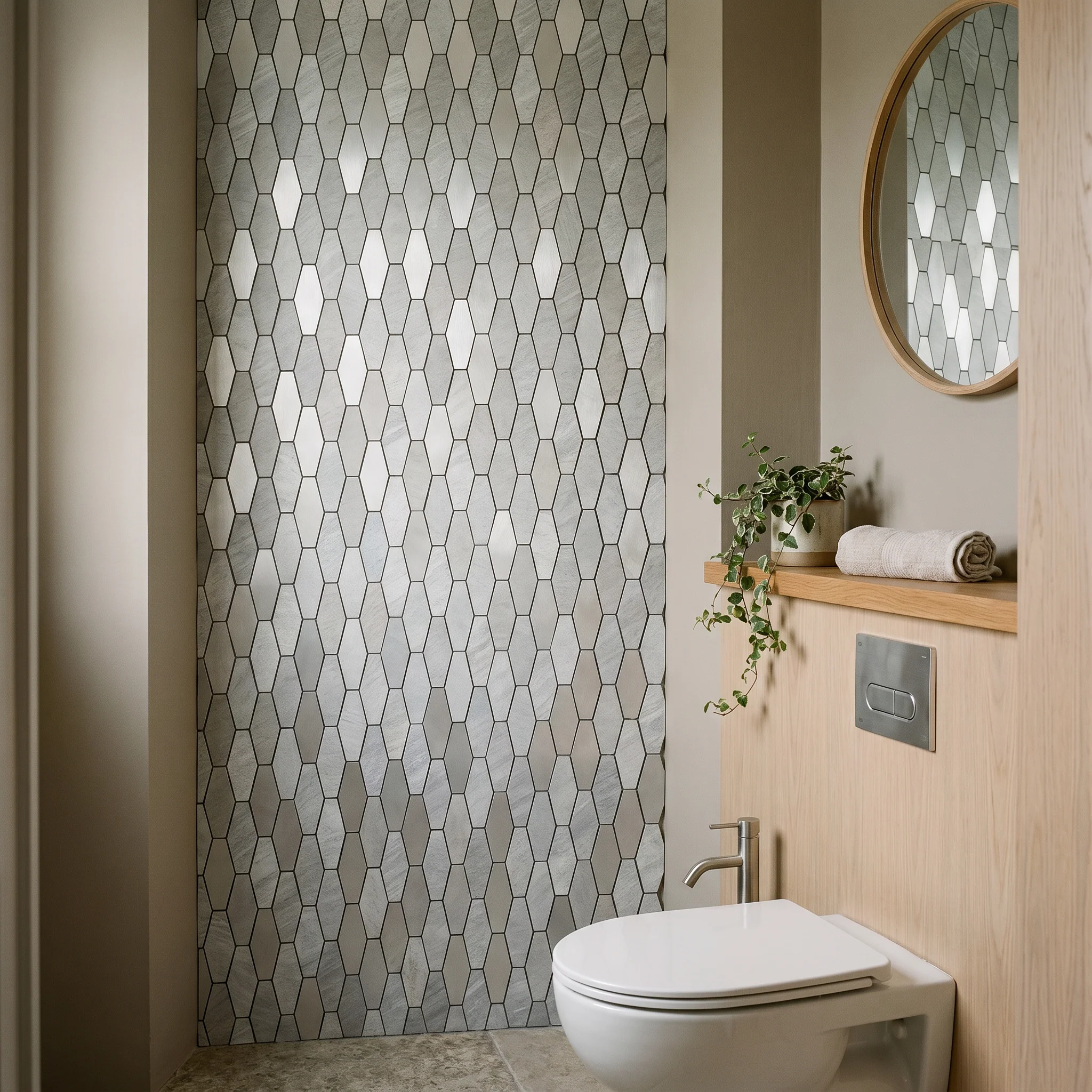 Selbstklebende Mosaikfliesen Metall | Picket Silber | 30×30 cm | Küche, Bad & WC - Image 7