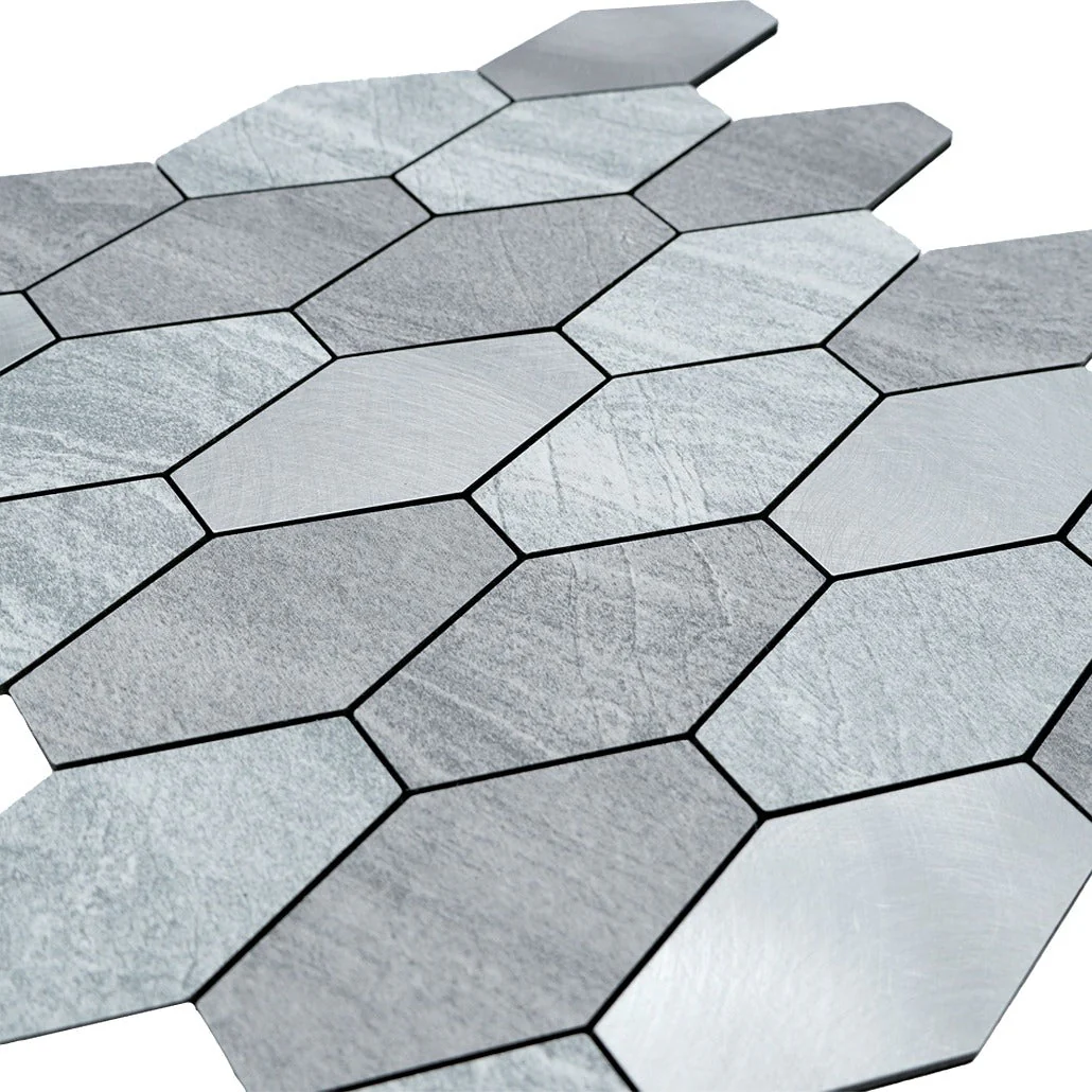 Selbstklebende Mosaikfliesen Metall | Picket Silber | 30×30 cm | Küche, Bad & WC - Image 8