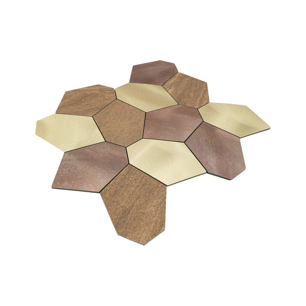 Selbstklebende Mosaikfliesen Metall | Polygon Gold | 30×26,2 cm | Küche, Bad & WC - Image 6