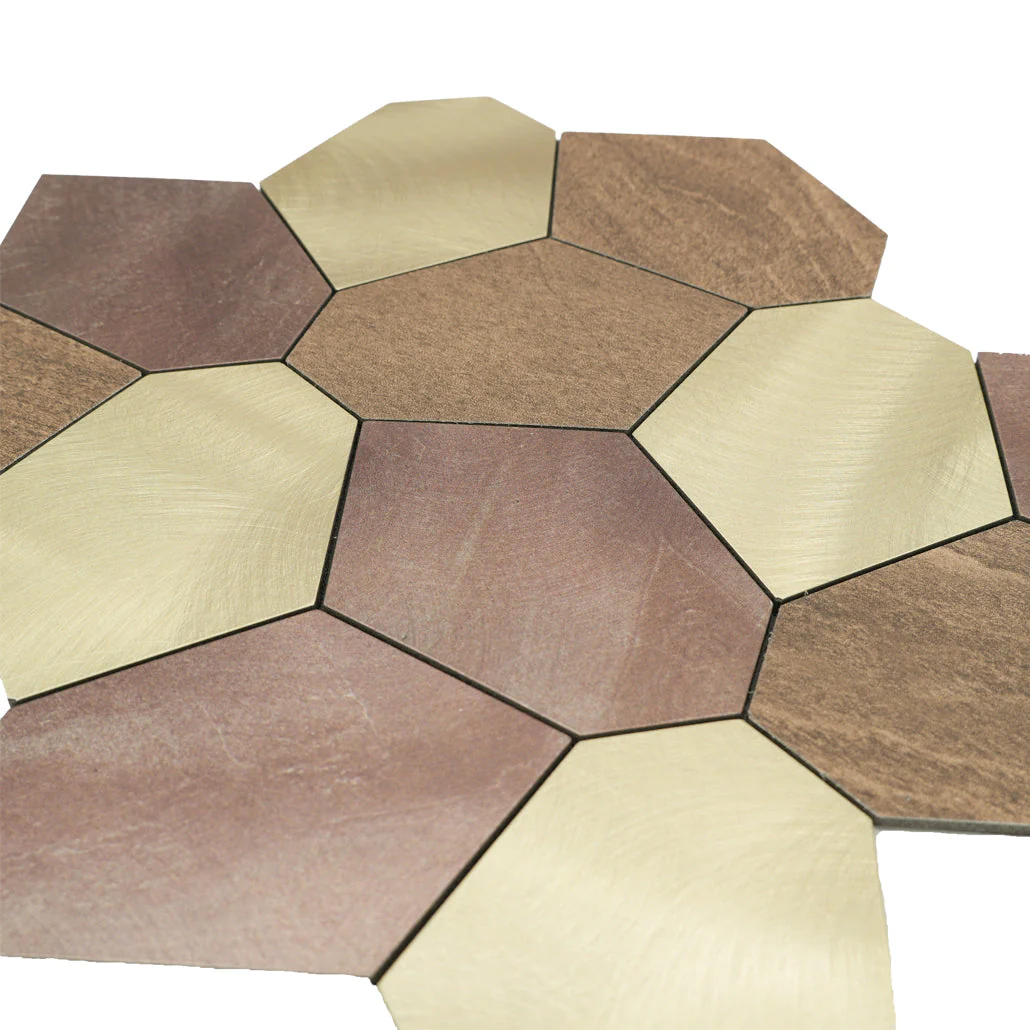 Selbstklebende Mosaikfliesen Metall | Polygon Gold | 30×26,2 cm | Küche, Bad & WC - Image 8