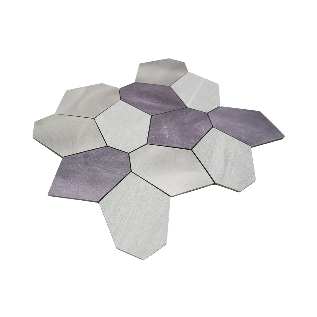 Selbstklebende Mosaikfliesen Metall | Polygon Grau | 30×26,2 cm | Küche, Bad & WC - Image 6