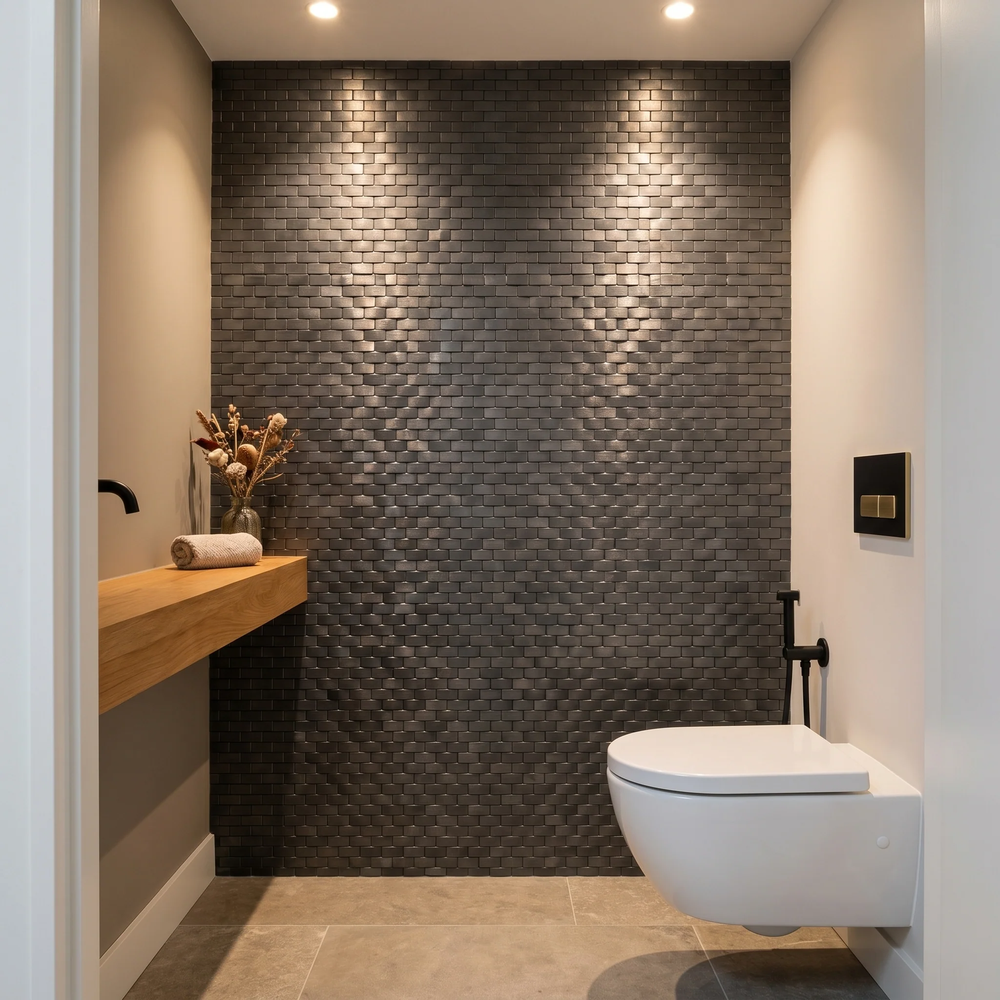 Selbstklebende Mosaikfliesen Metall | Riemchen 3D Anthrazit | 30×29,8 cm | Küche, Bad & WC - Image 5