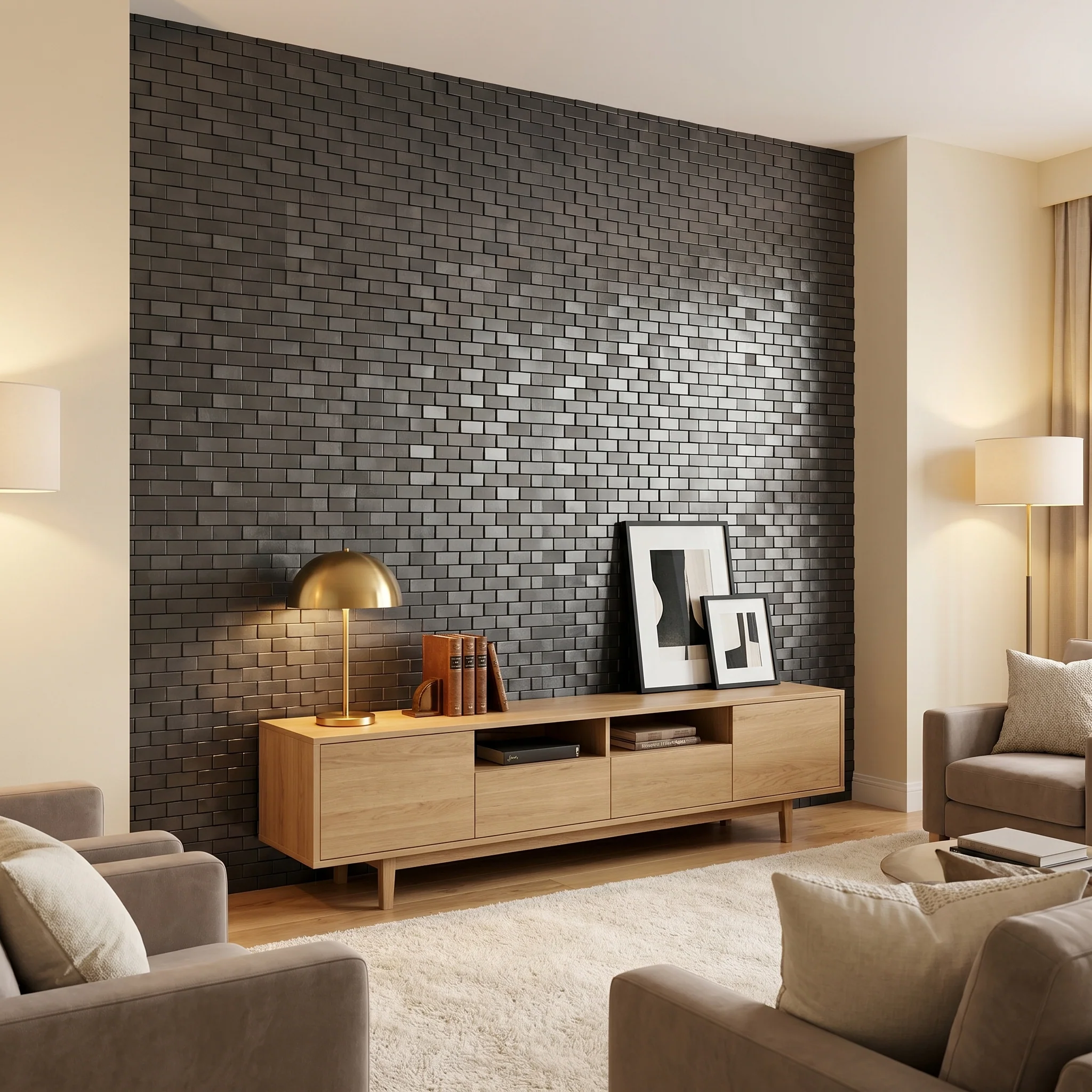 Selbstklebende Mosaikfliesen Metall | Riemchen 3D Anthrazit | 30×29,8 cm | Küche, Bad & WC - Image 9