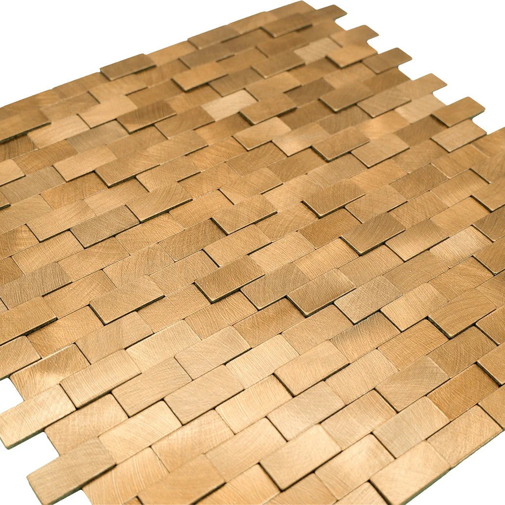 Selbstklebende Mosaikfliesen Metall | Riemchen 3D Gold | 30×29,8 cm | Küche, Bad & WC - Image 8