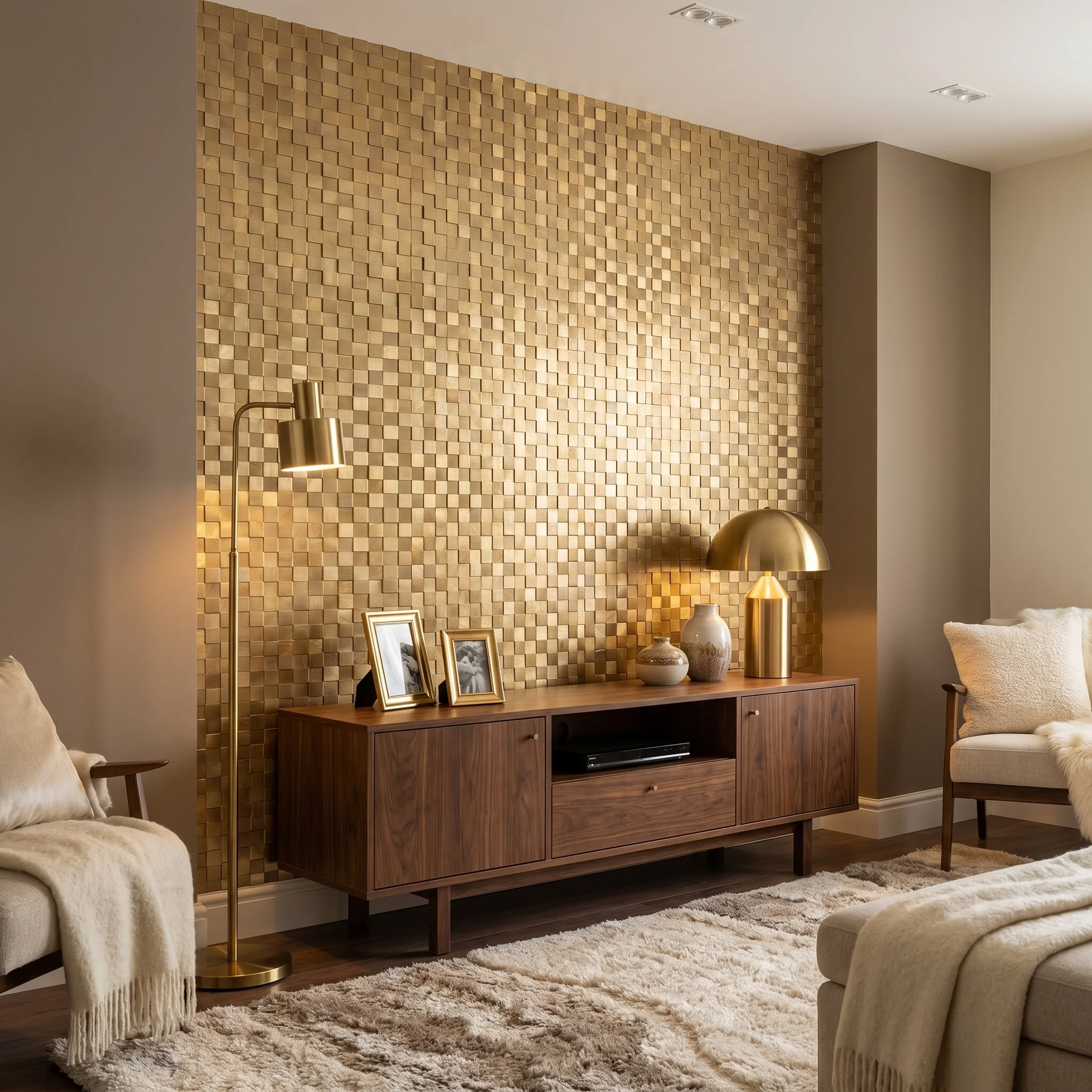 Selbstklebende Mosaikfliesen Metall | Riemchen 3D Gold | 30×29,8 cm | Küche, Bad & WC - Image 9
