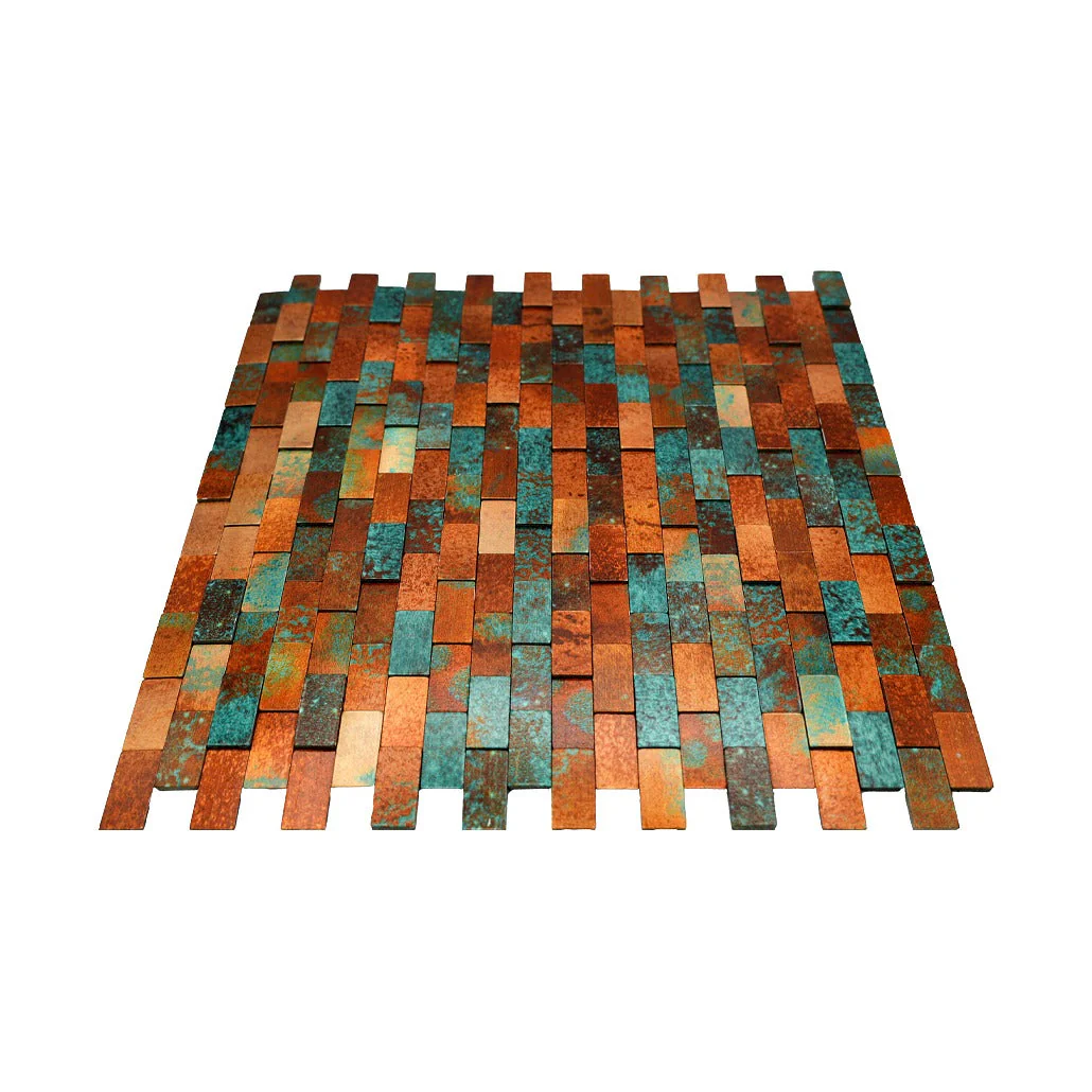 Selbstklebende Mosaikfliesen Metall | Riemchen 3D Patina Kupfer | 30×29,8 cm | Küche, Bad & WC - Image 4