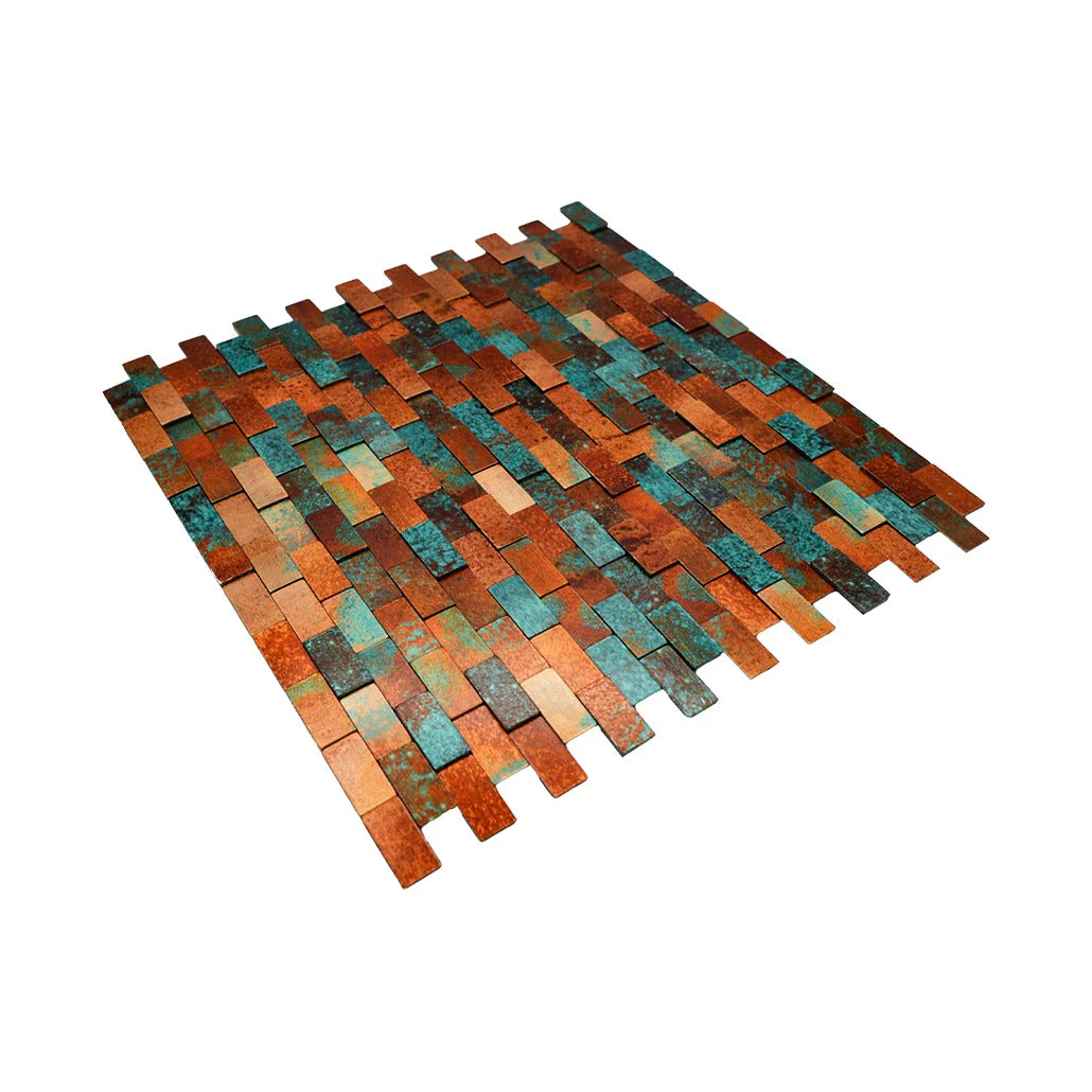 Selbstklebende Mosaikfliesen Metall | Riemchen 3D Patina Kupfer | 30×29,8 cm | Küche, Bad & WC - Image 6