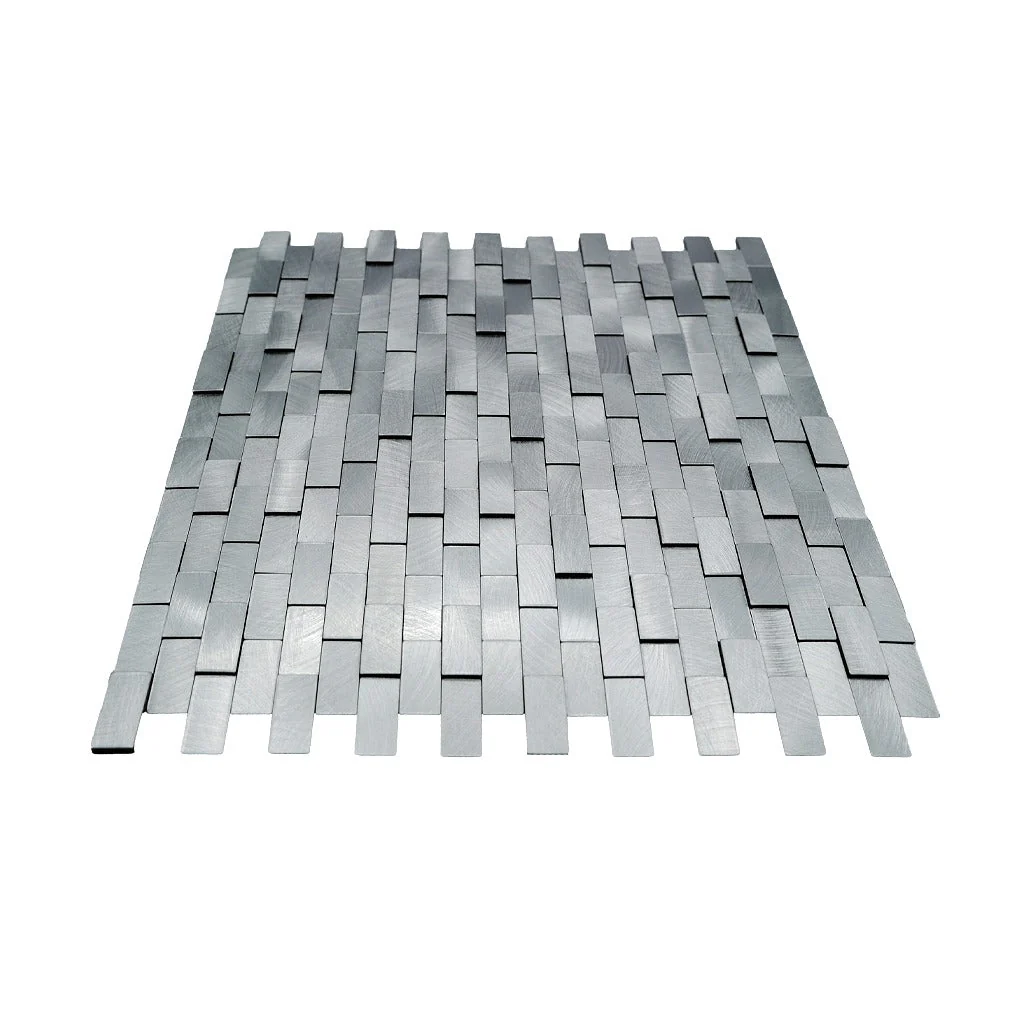 Selbstklebende Mosaikfliesen Metall | Riemchen 3D Silber | 30×29,8 cm | Küche, Bad & WC - Image 4
