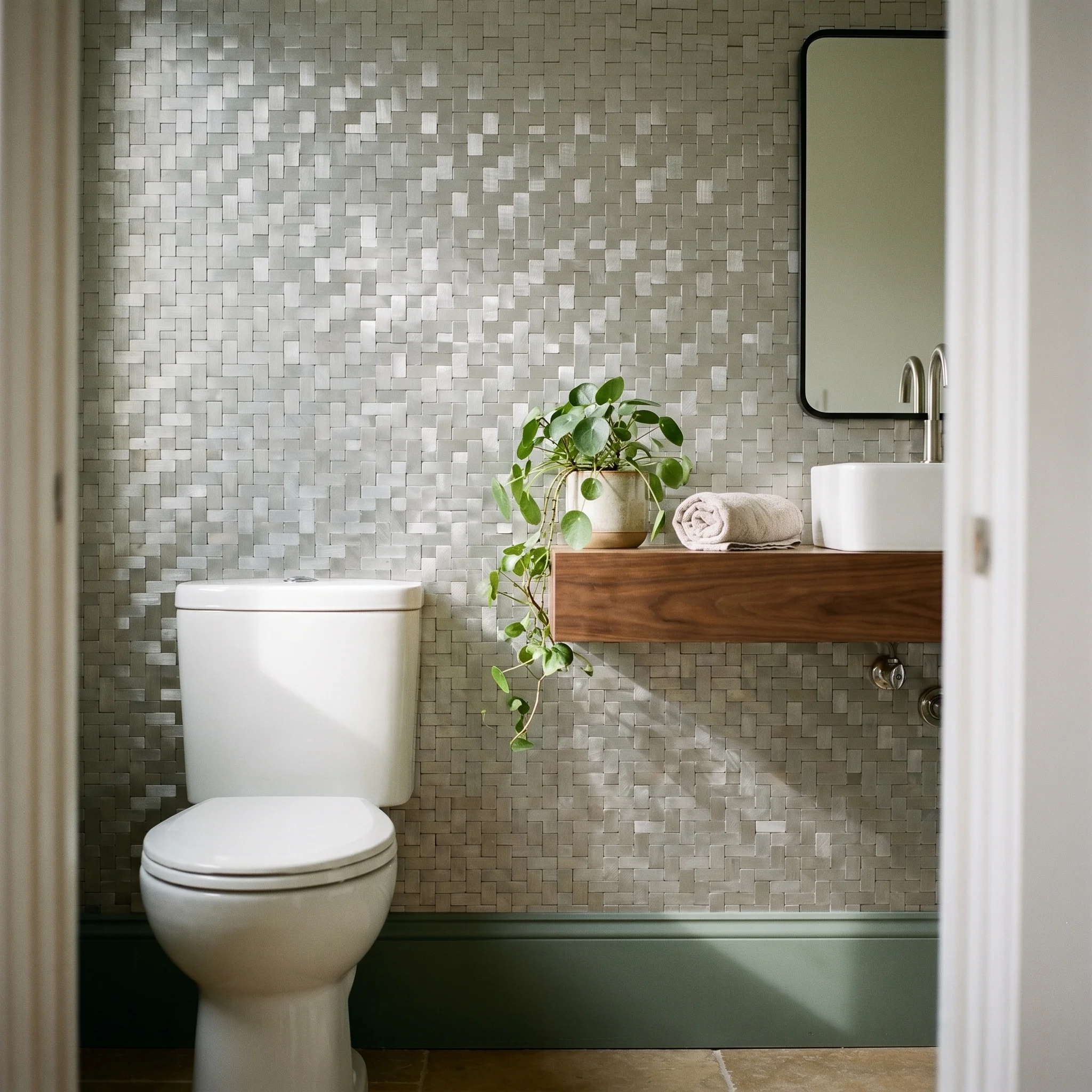 Selbstklebende Mosaikfliesen Metall | Riemchen 3D Silber | 30×29,8 cm | Küche, Bad & WC - Image 7