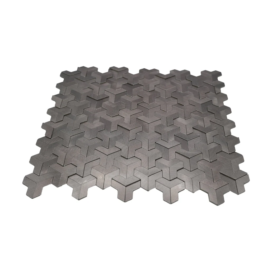 Selbstklebende Mosaikfliesen Metall | Trifold 3D Anthrazit | 30,3×28 cm | Küche, Bad & WC - Image 4