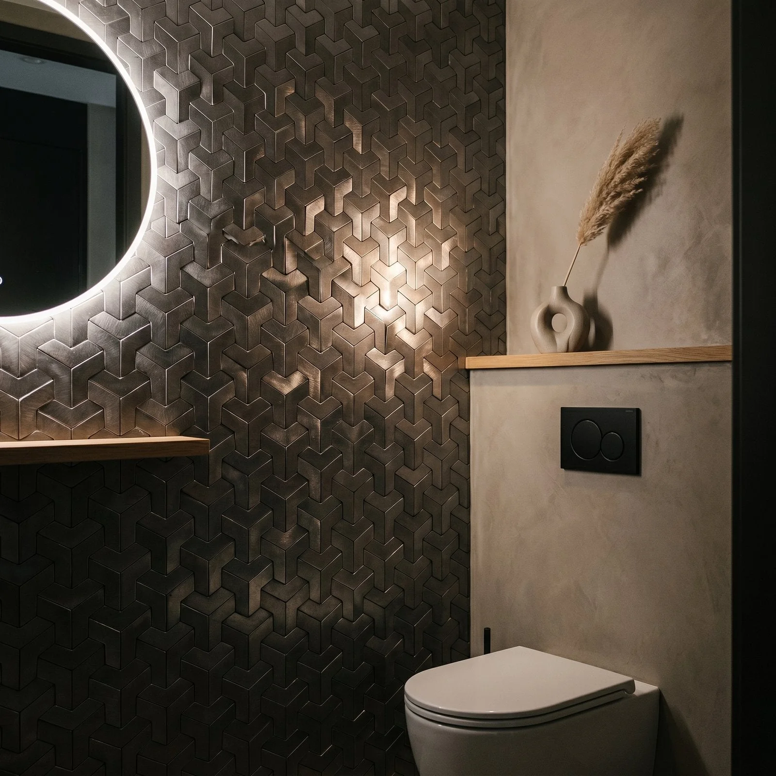 Selbstklebende Mosaikfliesen Metall | Trifold 3D Anthrazit | 30,3×28 cm | Küche, Bad & WC - Image 5