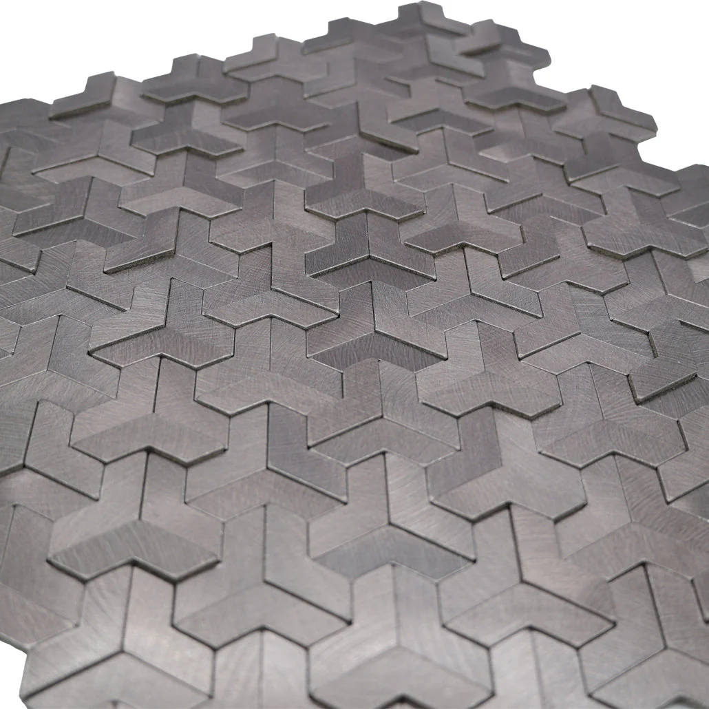 Selbstklebende Mosaikfliesen Metall | Trifold 3D Anthrazit | 30,3×28 cm | Küche, Bad & WC - Image 8