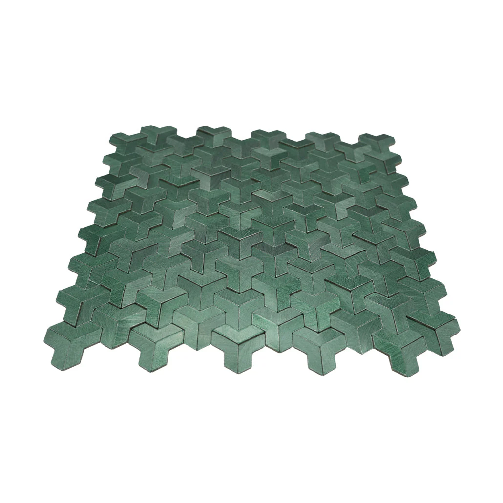 Selbstklebende Mosaikfliesen Metall | Trifold 3D Dunkelgrün | 30,3×28 cm | Küche, Bad & WC - Image 4