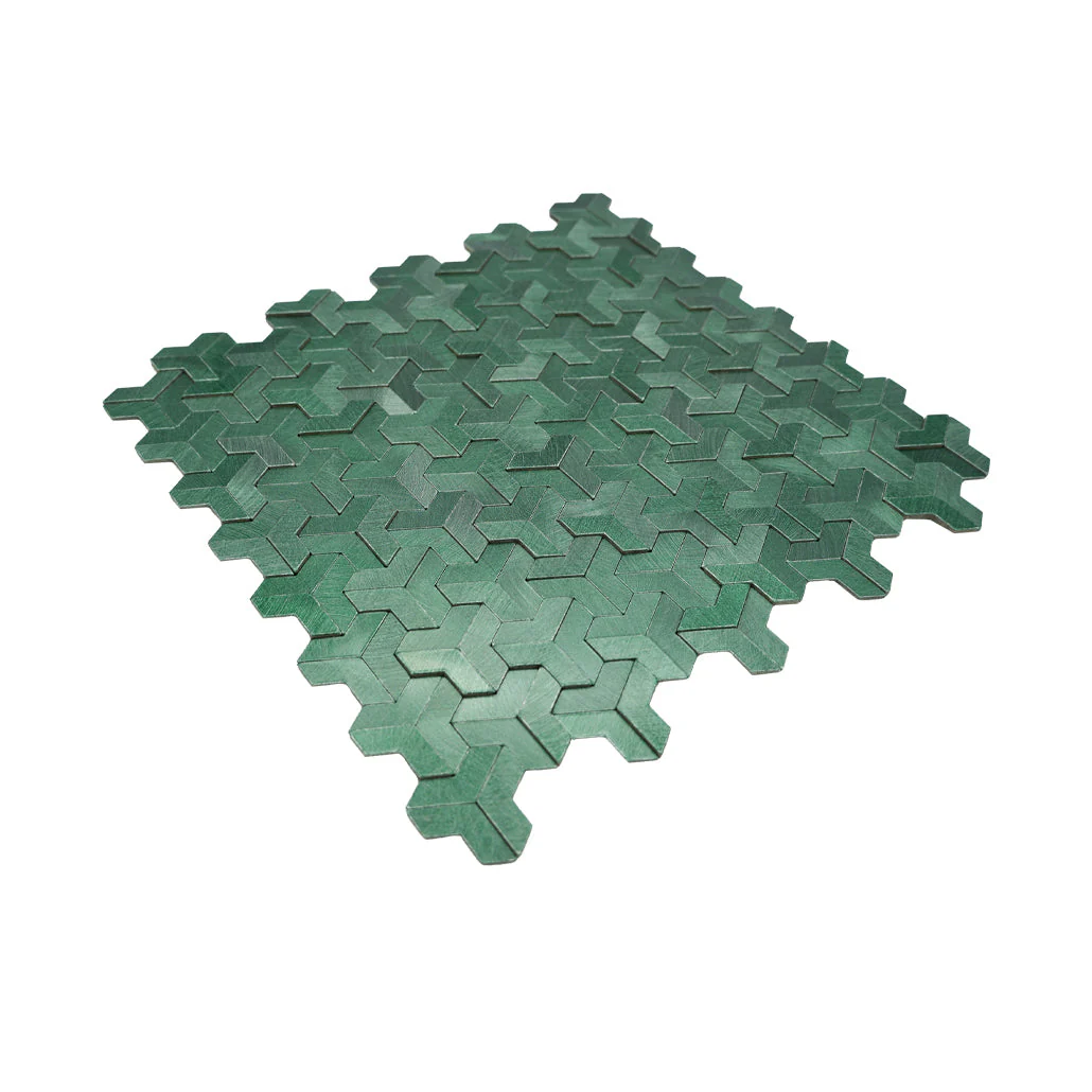 Selbstklebende Mosaikfliesen Metall | Trifold 3D Dunkelgrün | 30,3×28 cm | Küche, Bad & WC - Image 6