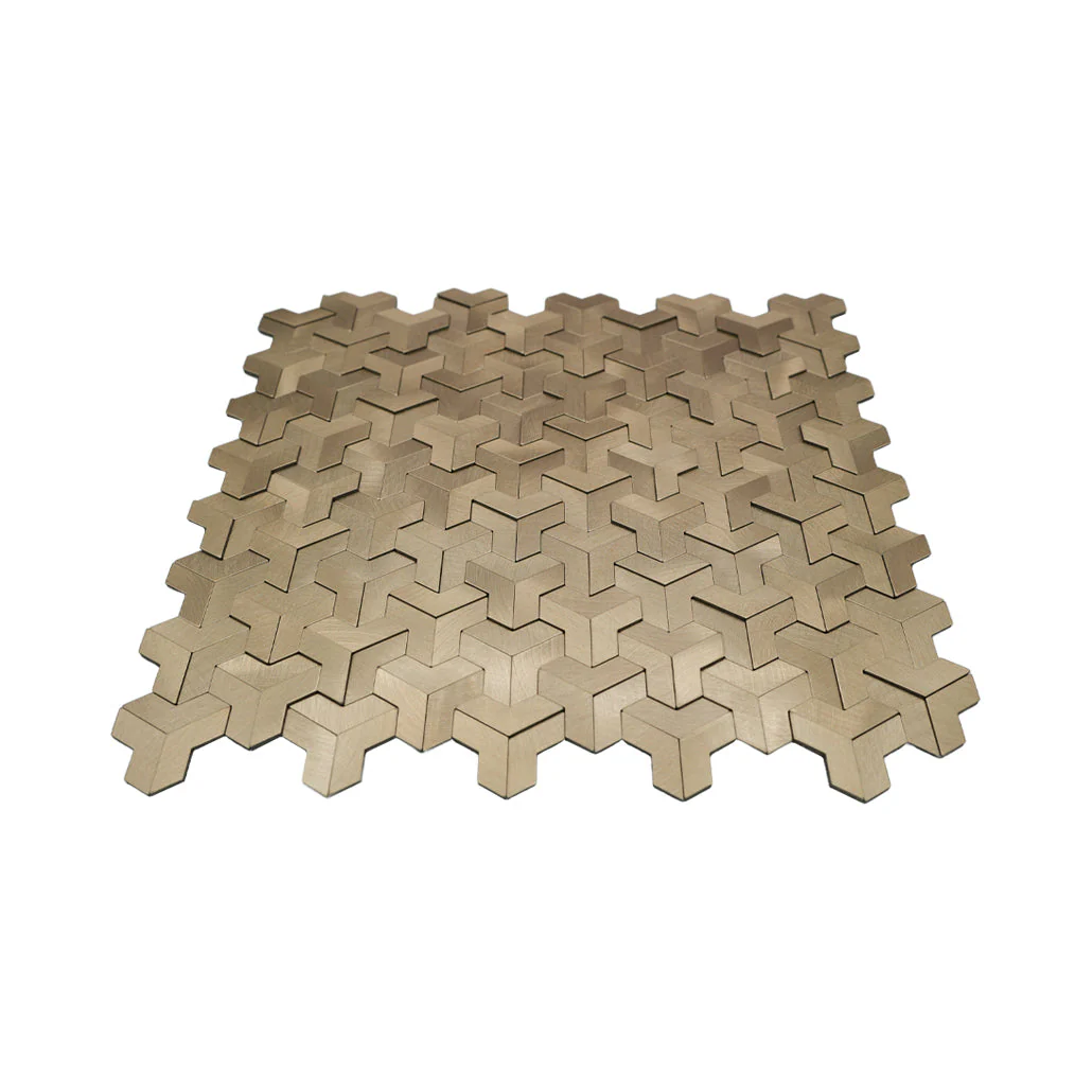 Selbstklebende Mosaikfliesen Metall | Trifold 3D Gold | 30,3×28 cm | Küche, Bad & WC - Image 4